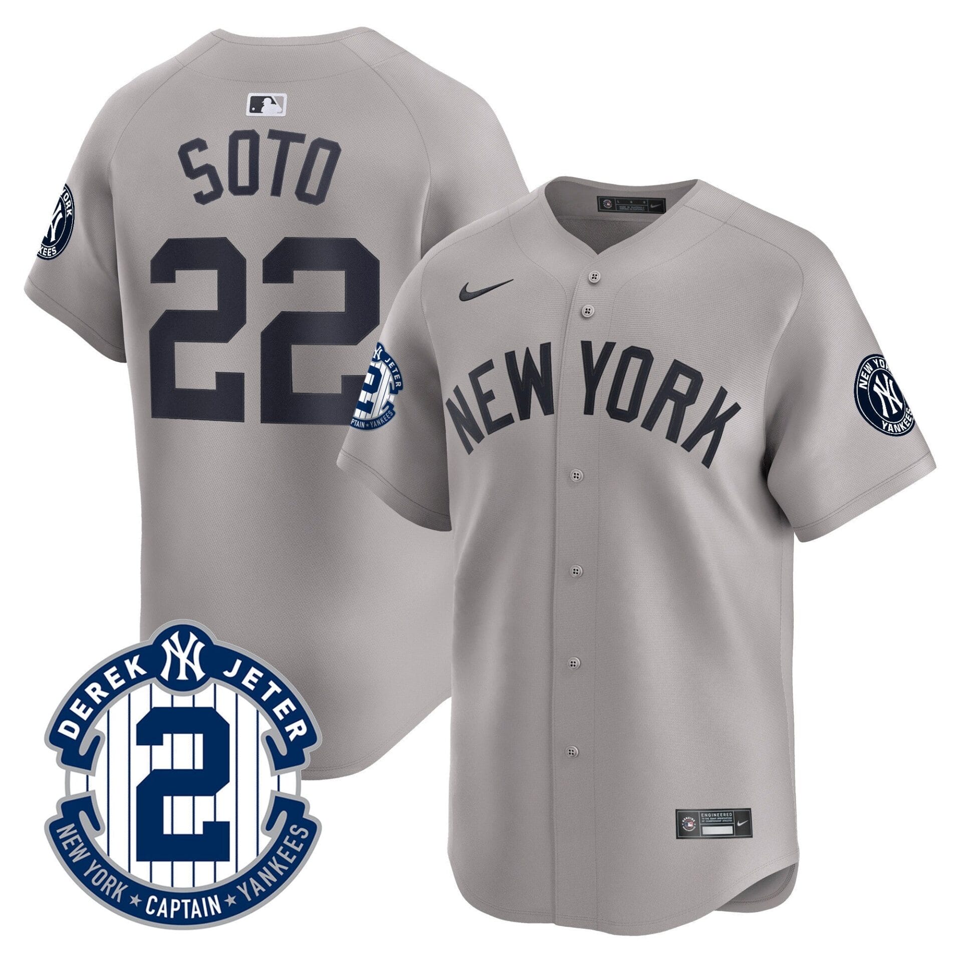Yankees Derek Jeter Patch Vapor Premier Limited Jersey - All Stitched - Image 33