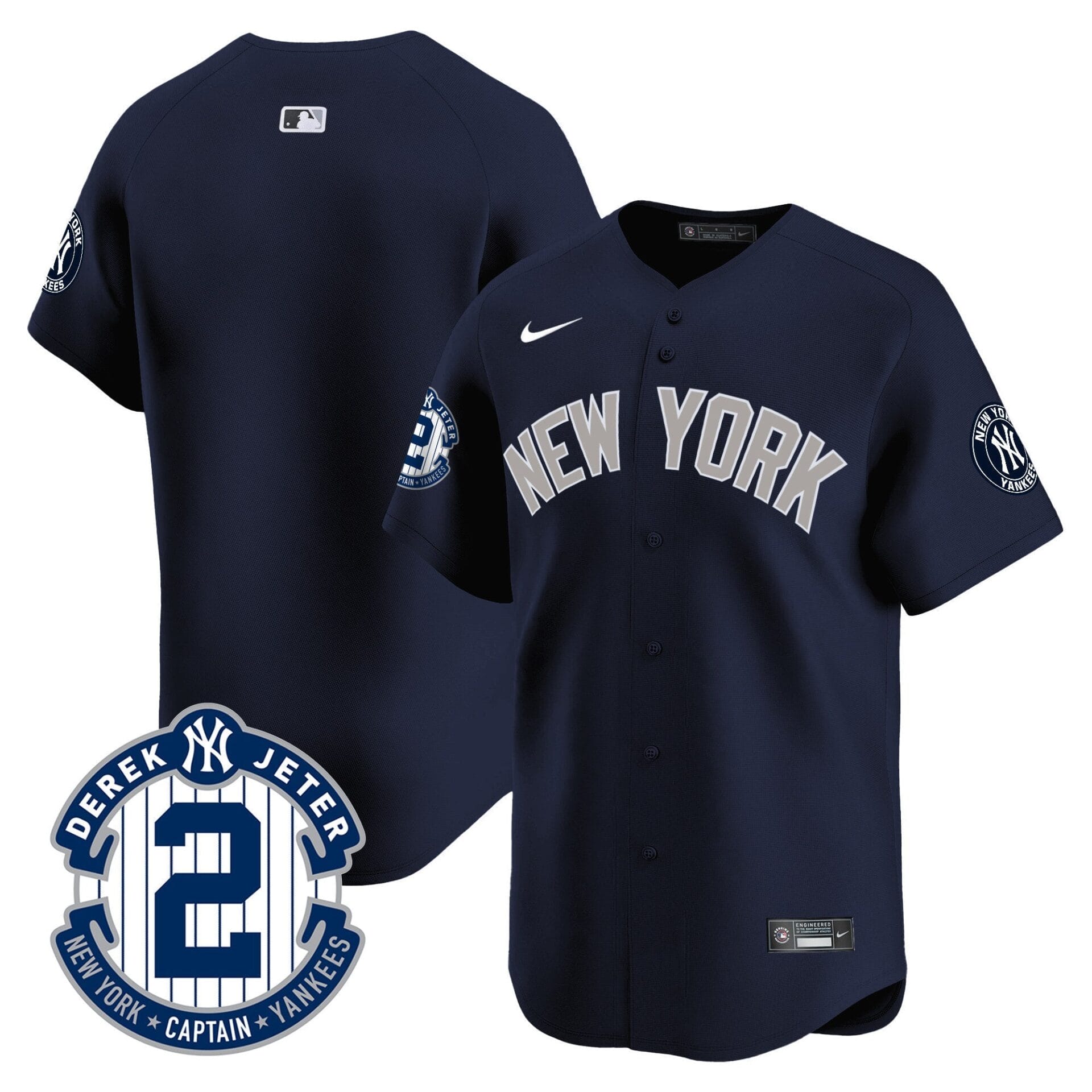 Yankees Derek Jeter Patch Vapor Premier Limited Jersey - All Stitched - Image 45