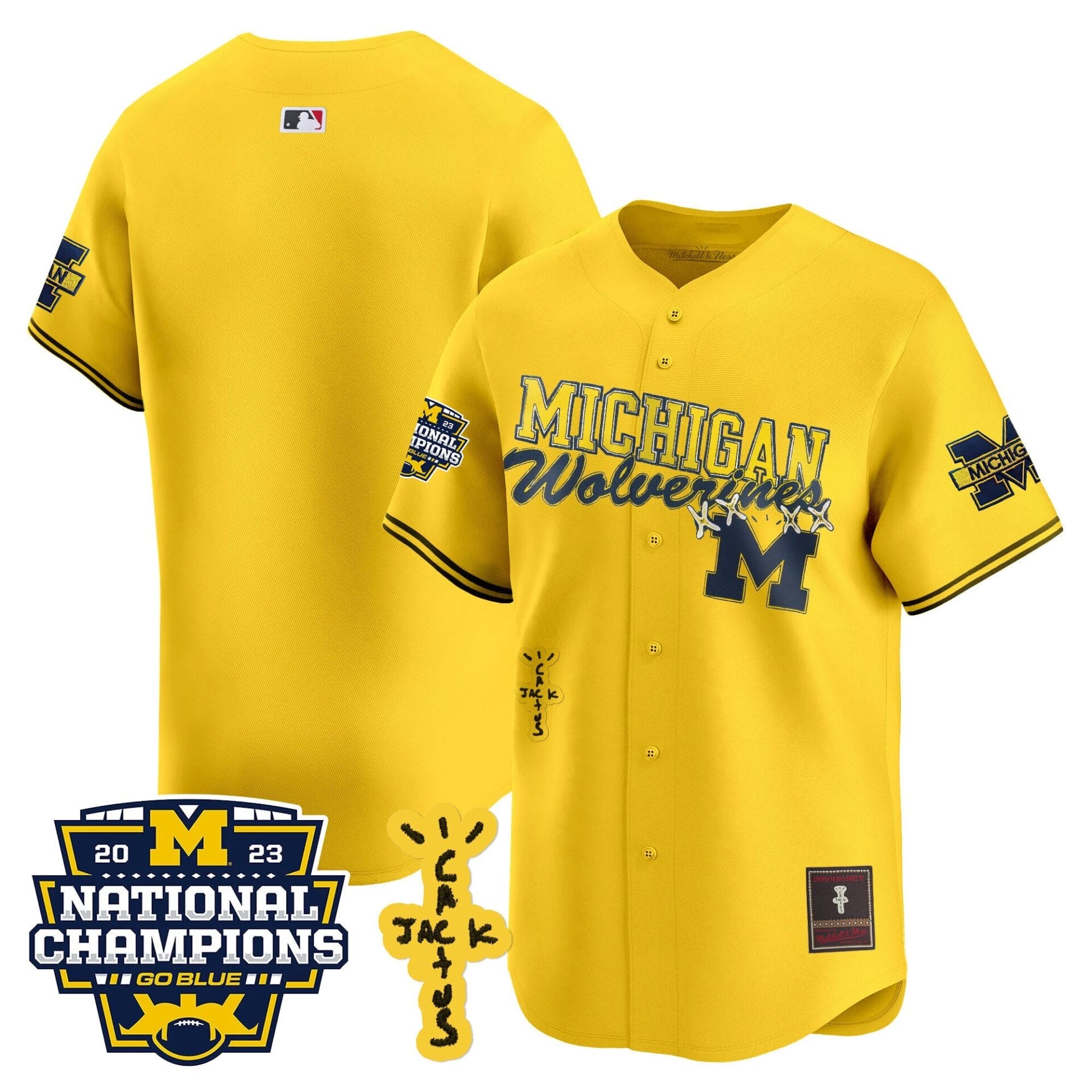 Michigan Wolverines Cactus Jack Champions Baseball Jersey - All Stitched - Image 28