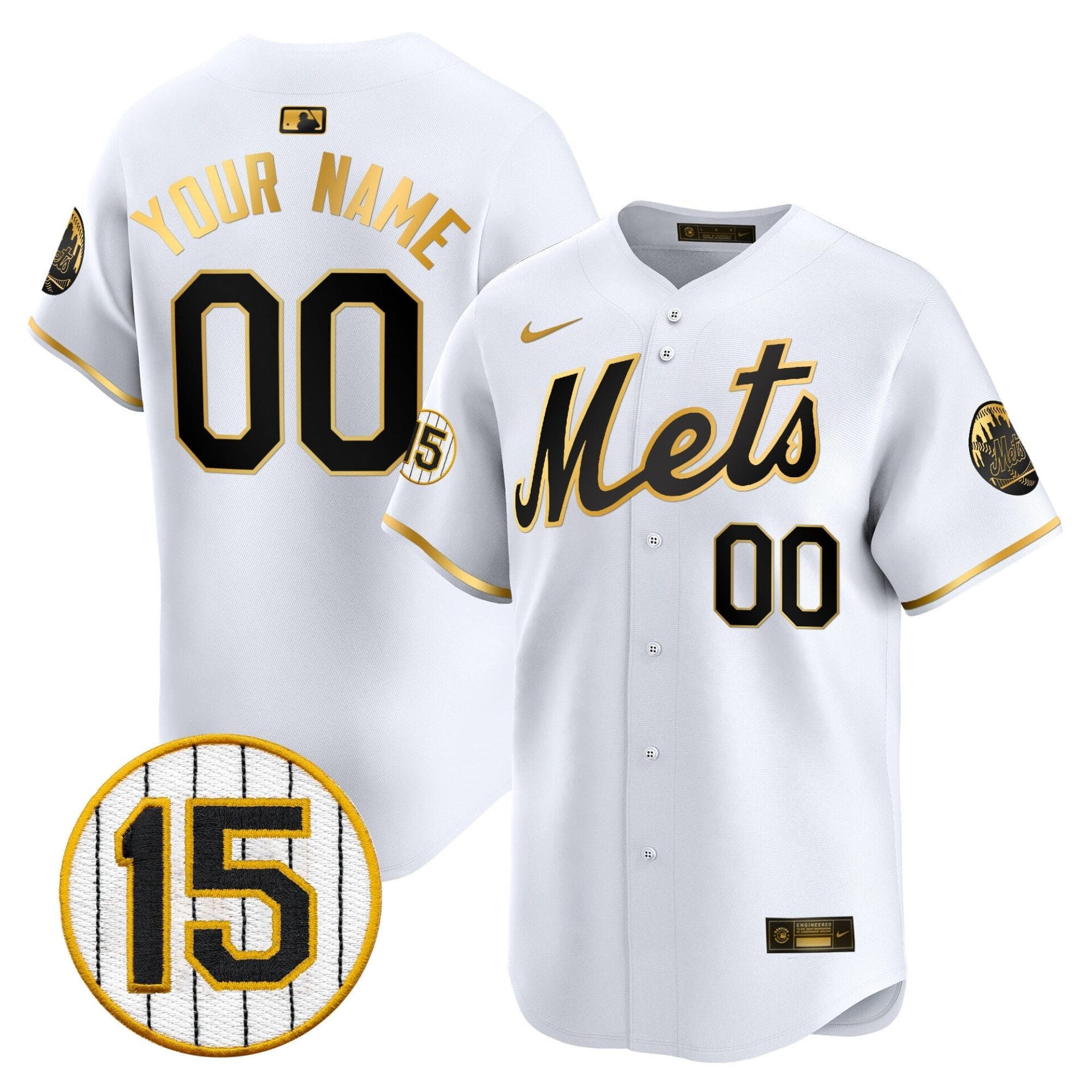 New York Mets Jerry Grote Patch Vapor Premier Limited Custom Jersey - All Stitched - Image 2