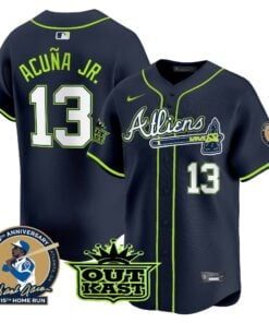 Atlanta Braves Atliens & Hank Aaron Patch Vapor Premier Limited Jersey - All Stitched