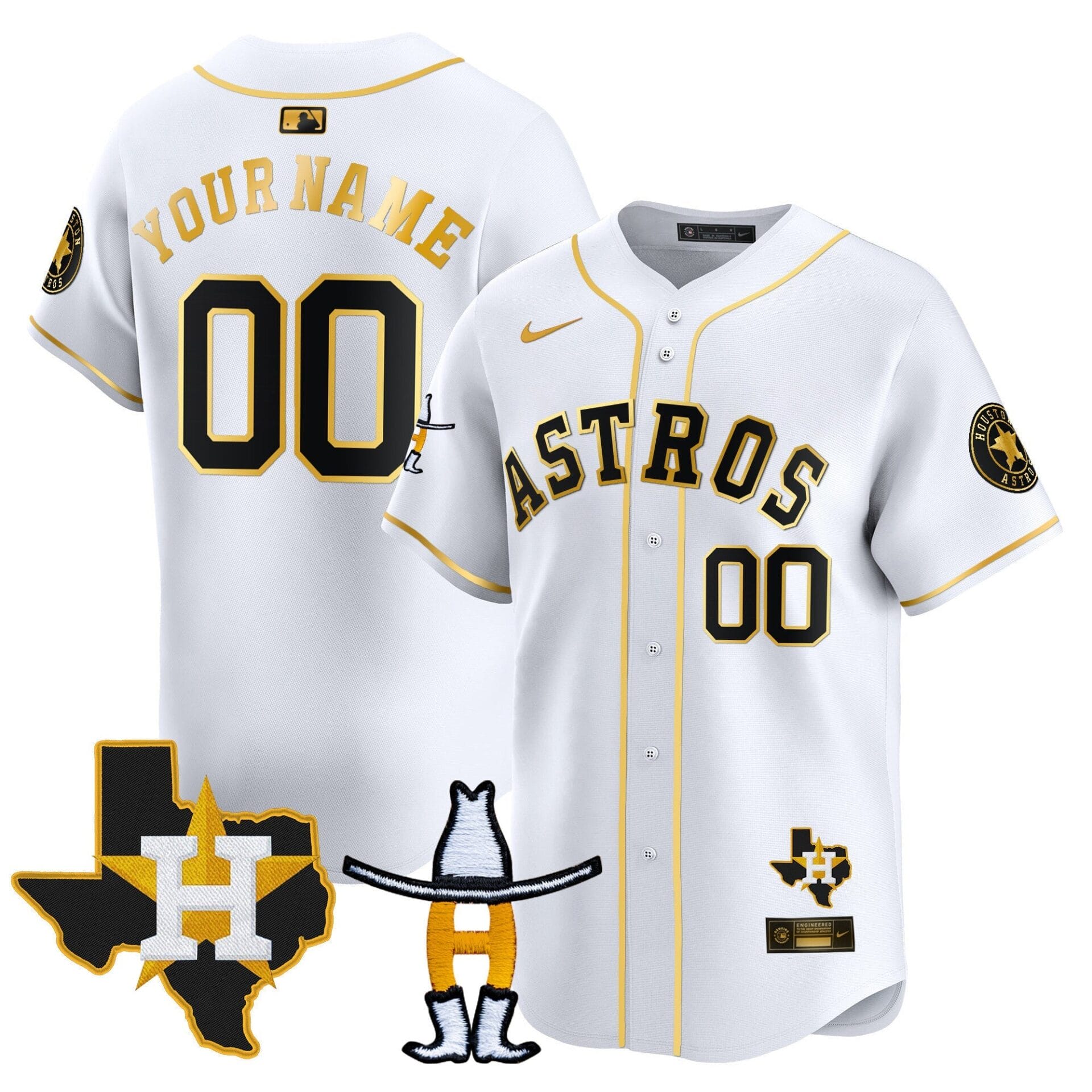Houston Astros Houston Rodeo Patch Vapor Premier Limited Custom Jersey V2 - All Stitched - Image 2