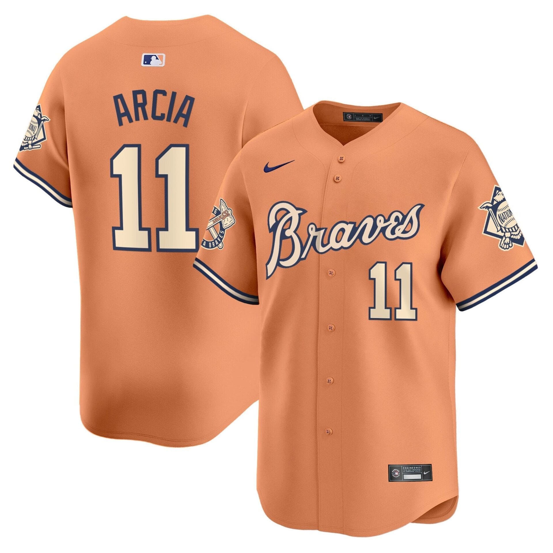 Atlanta Braves Peaches n' Cream Vapor Premier Limited Jersey - All Stitched - Image 2