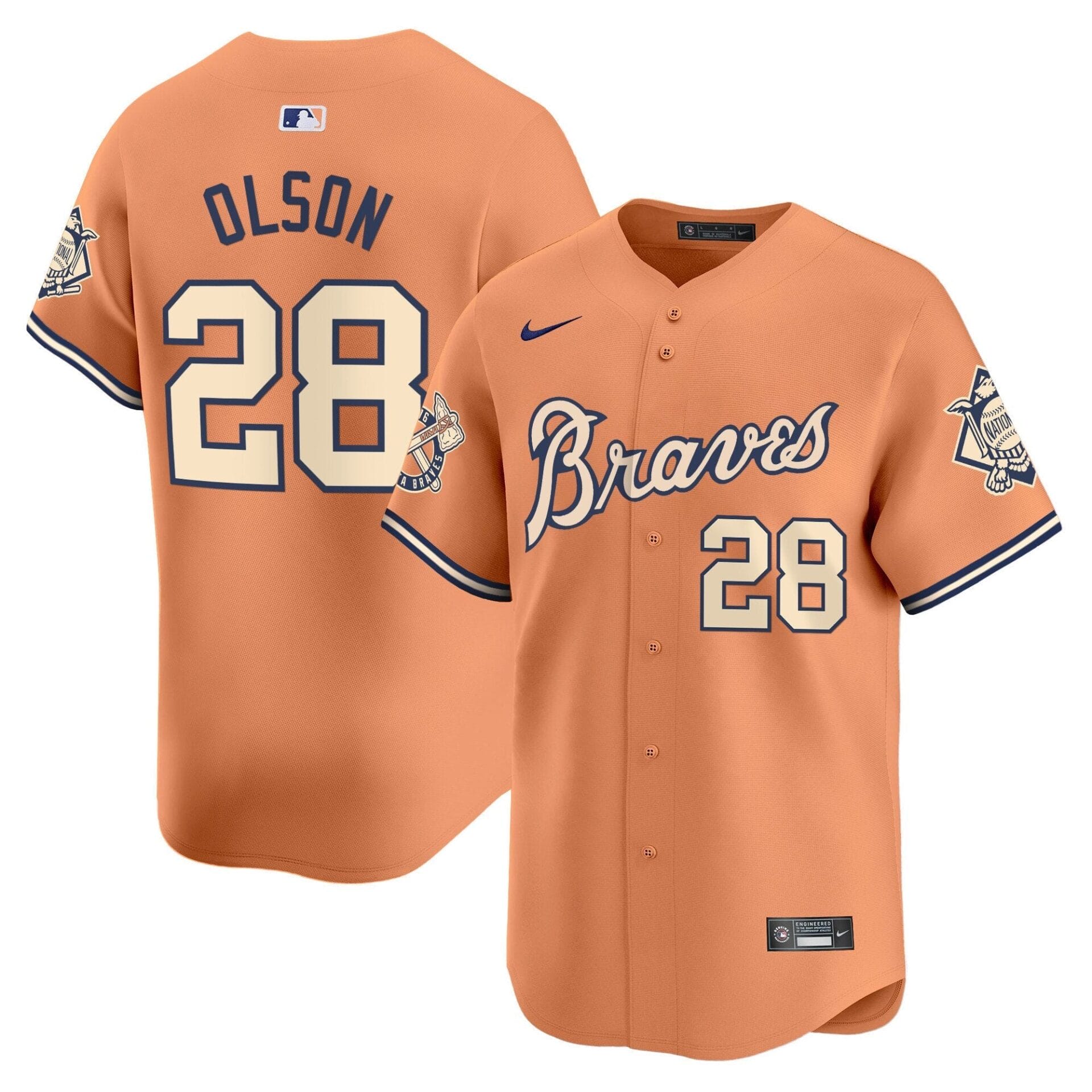 Atlanta Braves Peaches n' Cream Vapor Premier Limited Jersey - All Stitched - Image 6