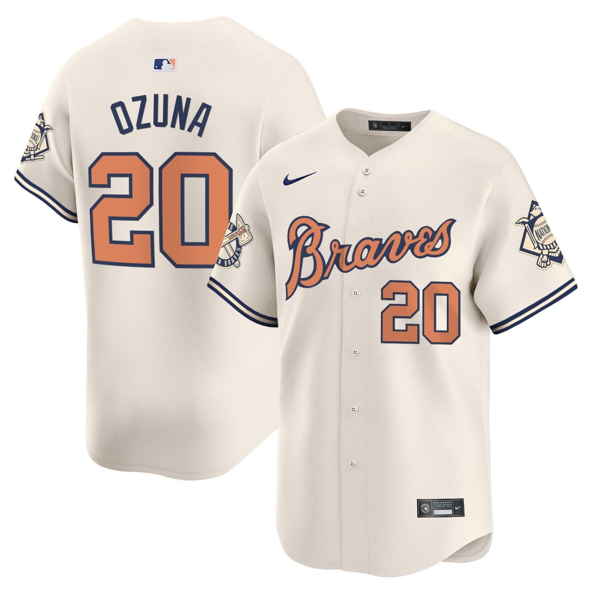 Atlanta Braves Peaches n' Cream Vapor Premier Limited Jersey - All Stitched - Image 12