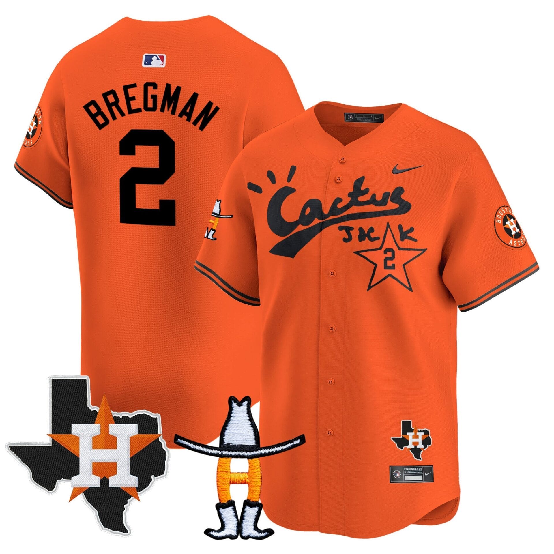 Houston Astros Cactus Jack Houston Rodeo Patch Vapor Premier Limited Jersey - All Stitched - Image 40