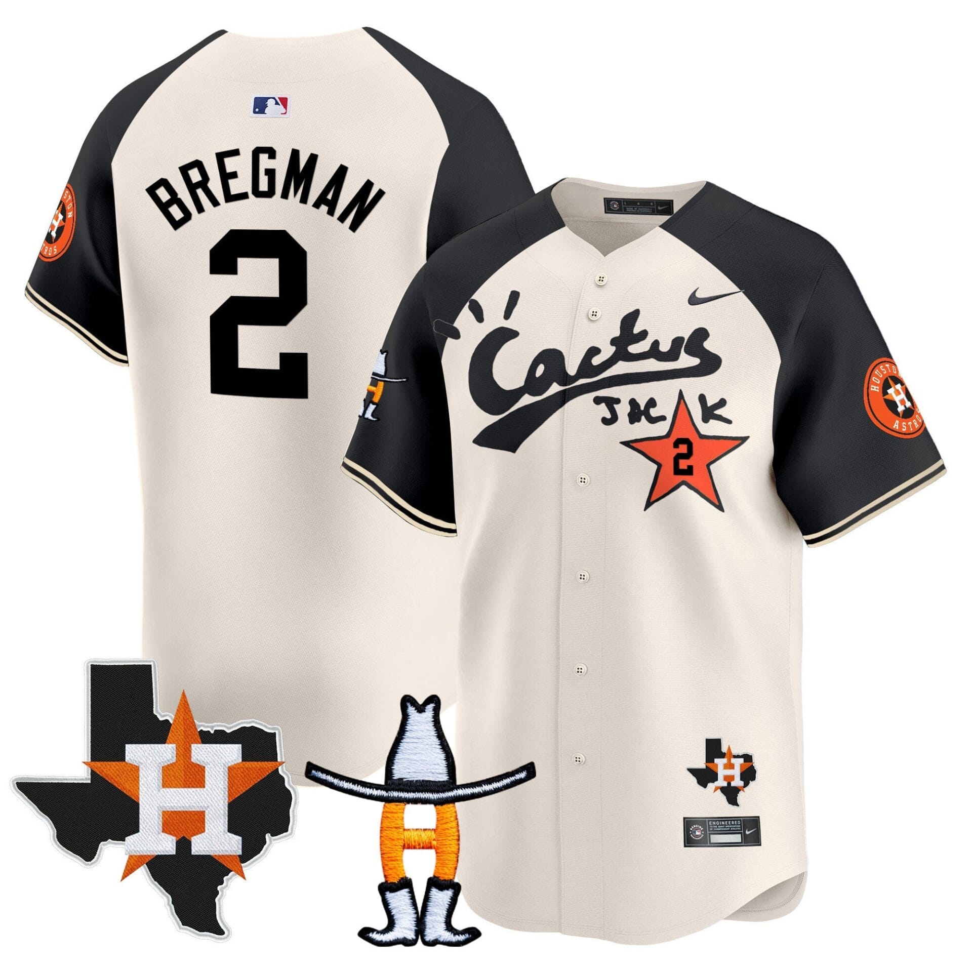 Houston Astros Cactus Jack Houston Rodeo Patch Vapor Premier Limited Jersey - All Stitched - Image 49