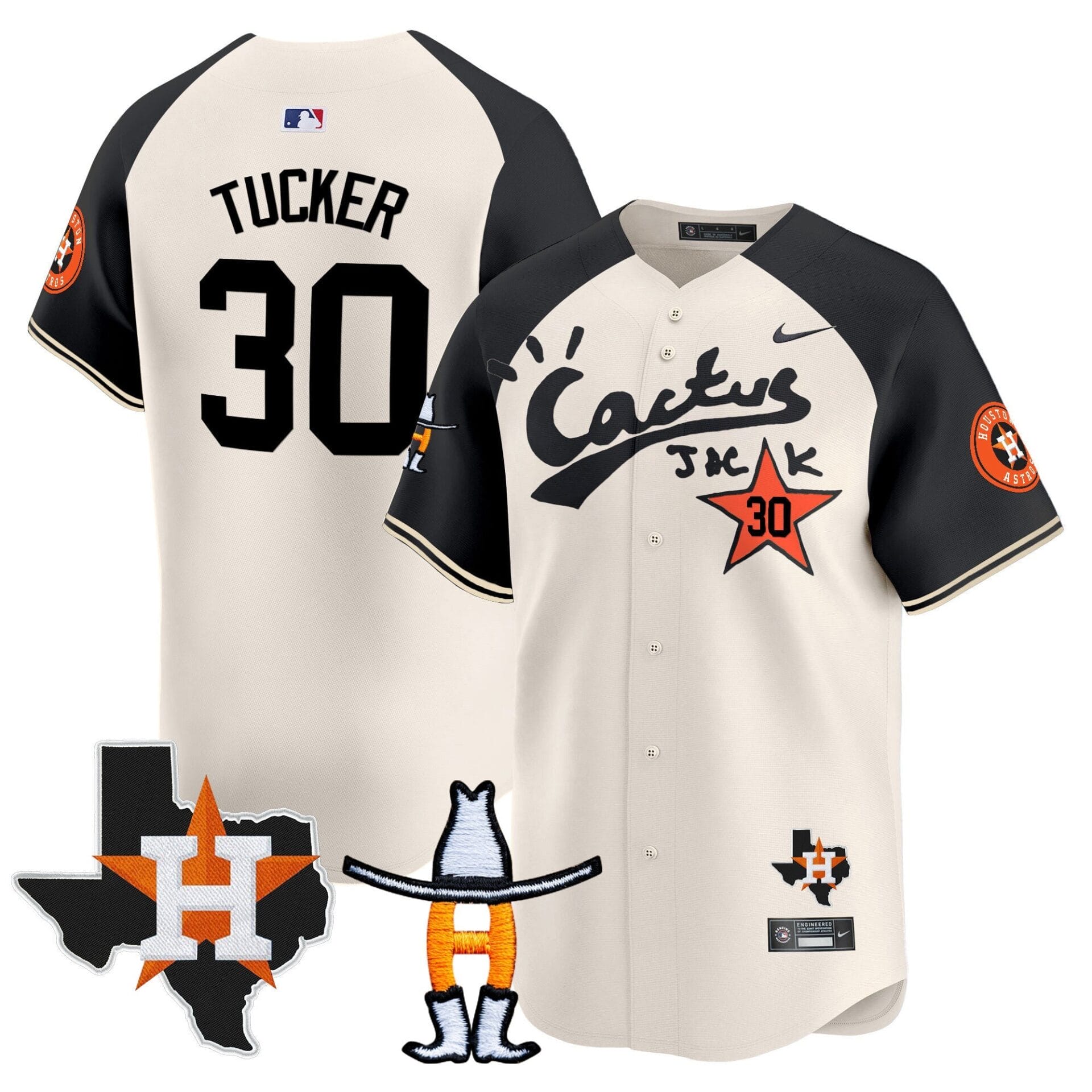 Houston Astros Cactus Jack Houston Rodeo Patch Vapor Premier Limited Jersey - All Stitched - Image 53