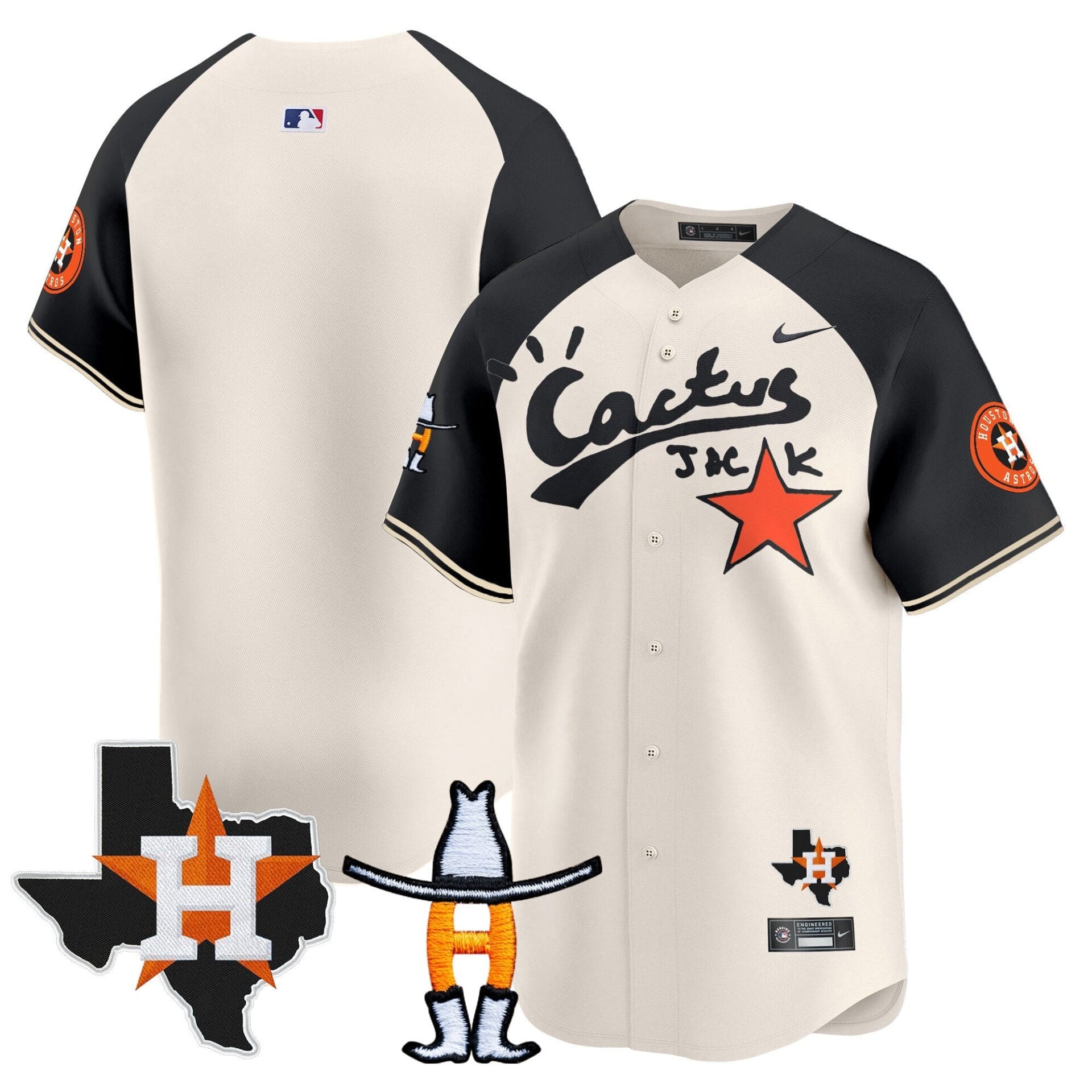 Houston Astros Cactus Jack Houston Rodeo Patch Vapor Premier Limited Jersey - All Stitched - Image 54