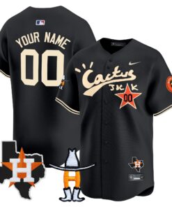 Alternative view of Houston Astros Cactus Jack Houston Rodeo Patch Vapor Premier Limited Custom Jersey - All Stitched