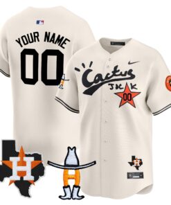 Houston Astros Cactus Jack Houston Rodeo Patch Vapor Premier Limited Custom Jersey - All Stitched