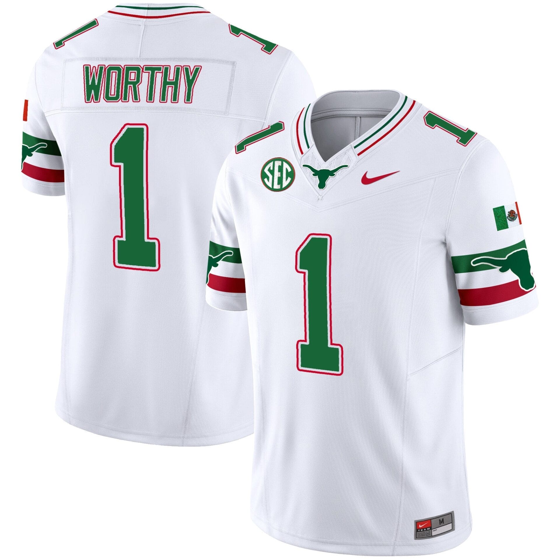 Texas Longhorns Mexico SEC Patch Vapor Jersey - All Stitched - Image 5
