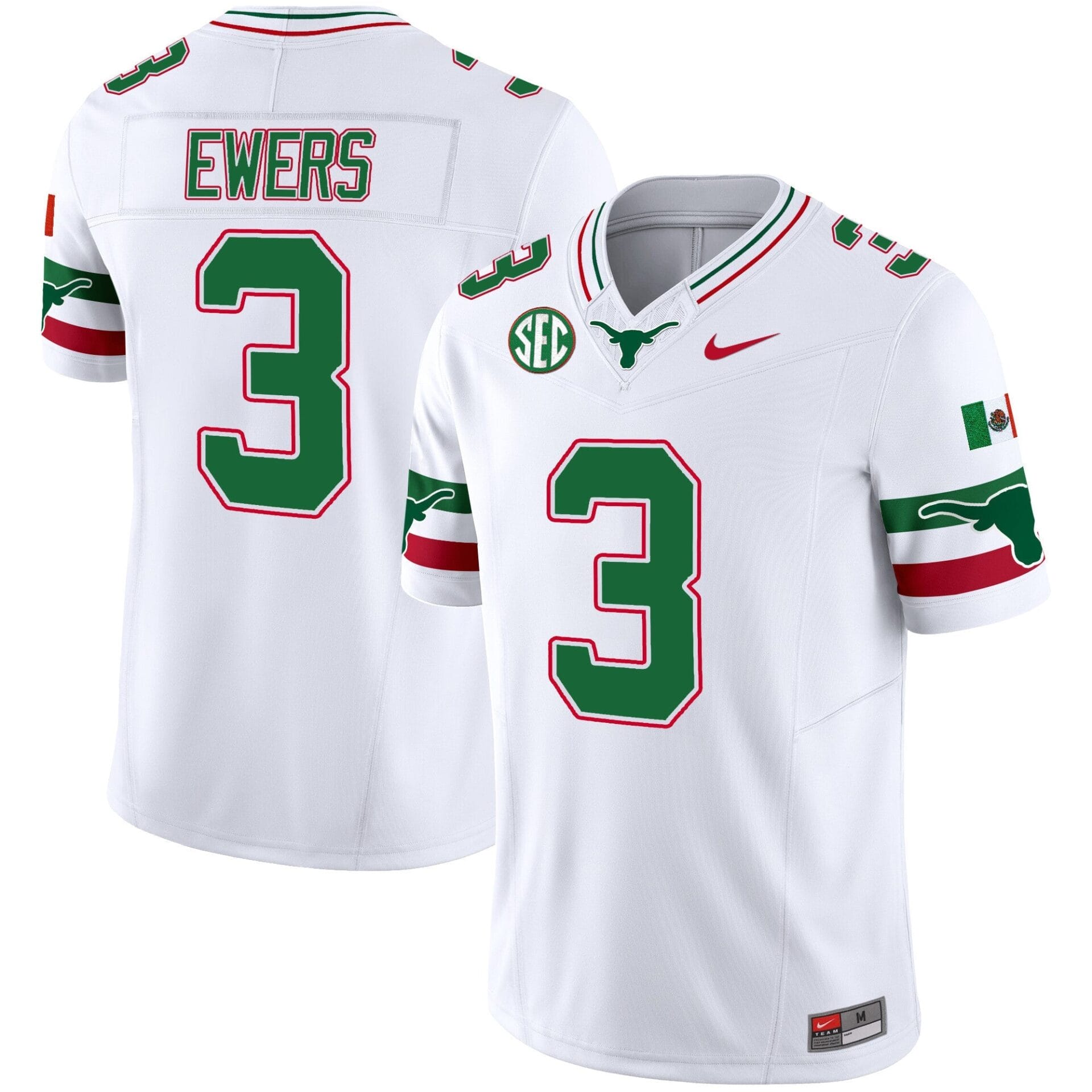 Texas Longhorns Mexico SEC Patch Vapor Jersey - All Stitched - Image 2