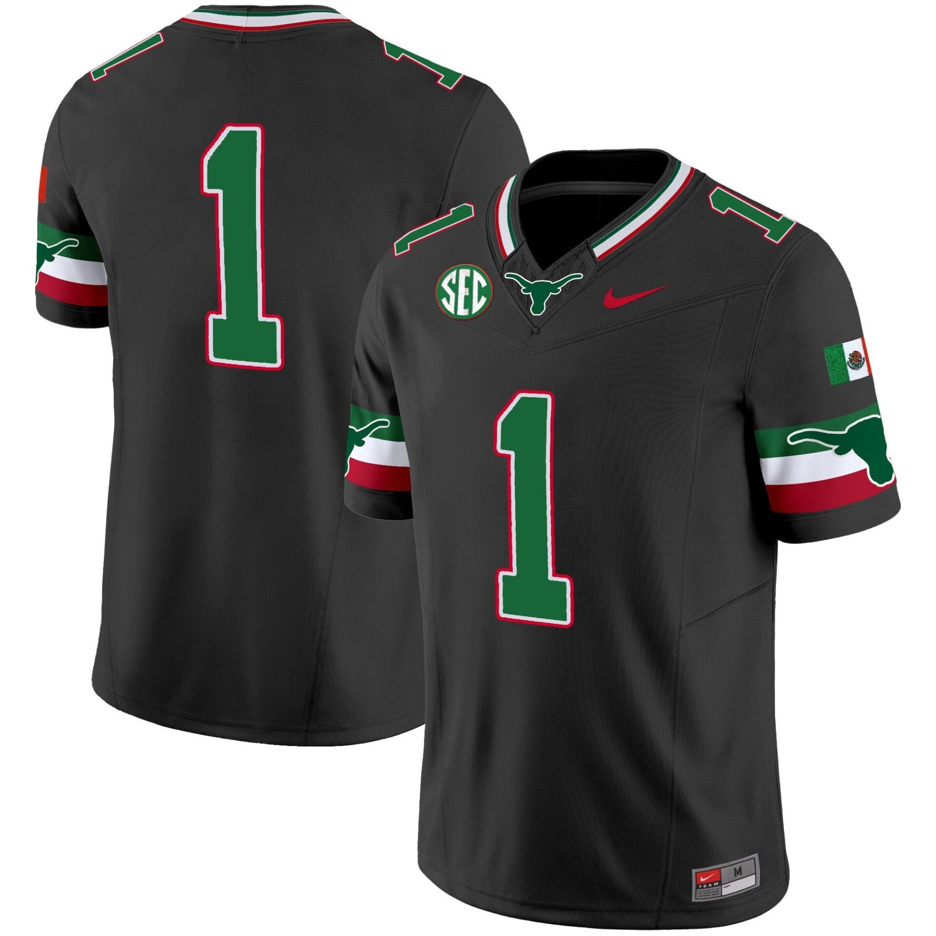 Texas Longhorns Mexico SEC Patch Vapor Jersey - All Stitched - Image 12