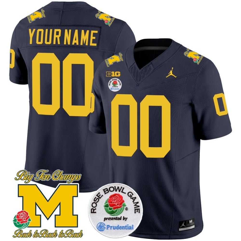 Michigan Wolverines Rose Bowl Patch Vapor Limited Jersey - All Stitched - Image 2