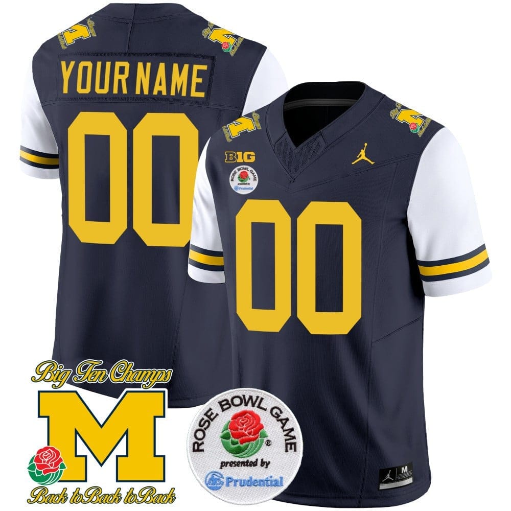 Michigan Wolverines Rose Bowl Patch Vapor Limited Jersey - All Stitched - Image 4