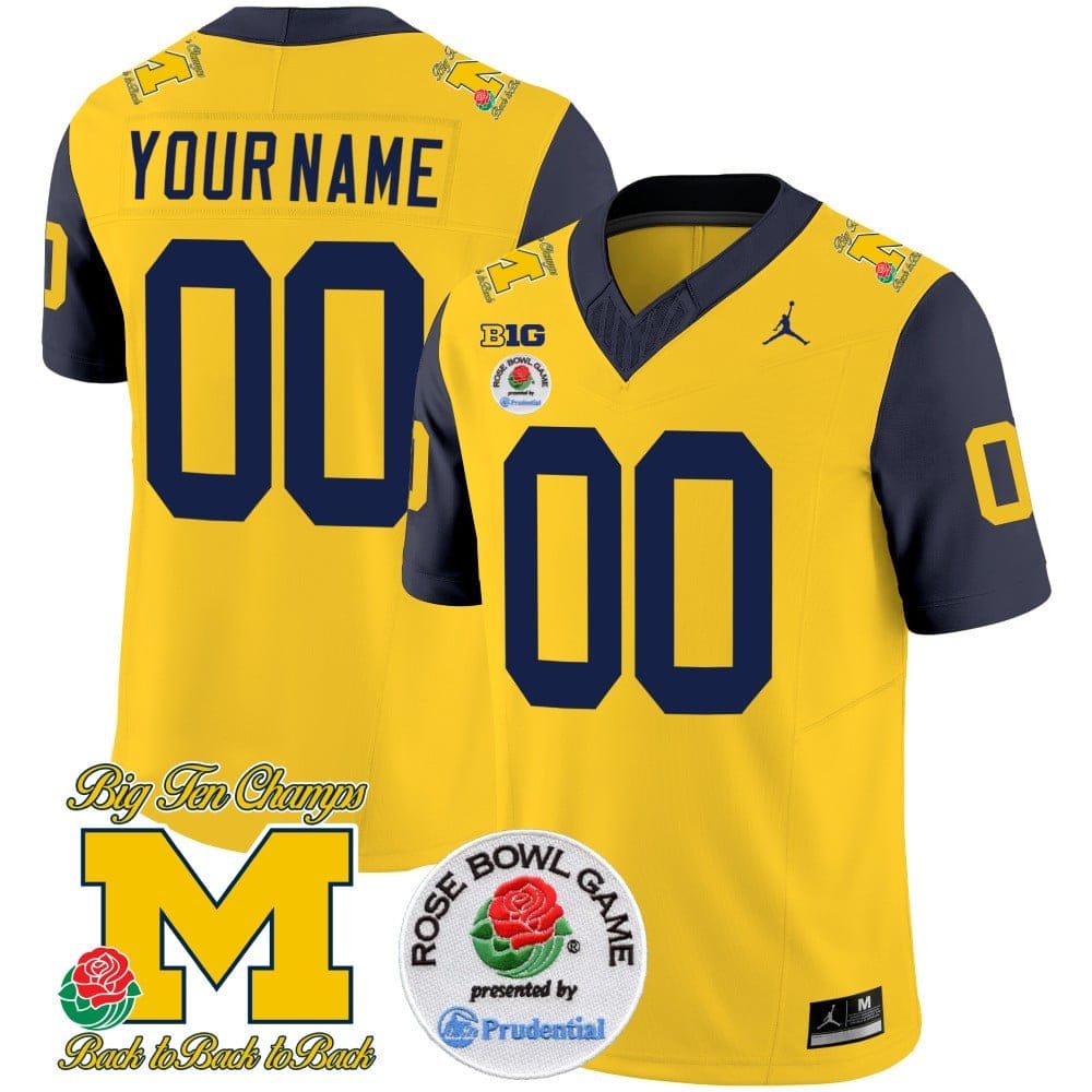 Michigan Wolverines Rose Bowl Patch Vapor Limited Jersey - All Stitched - Image 6