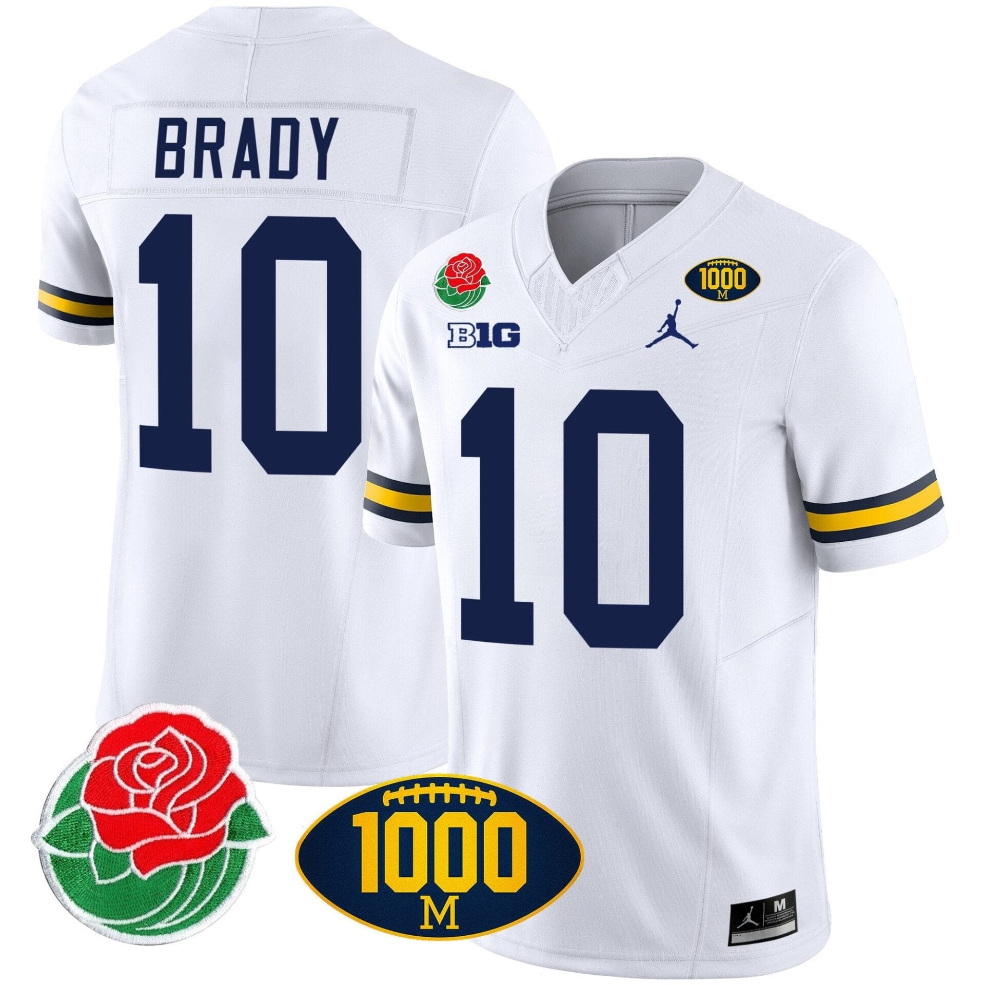 Michigan Wolverines Rose Bowl & 1000 Wins Patch Vapor Jersey - All Stitched - Image 23