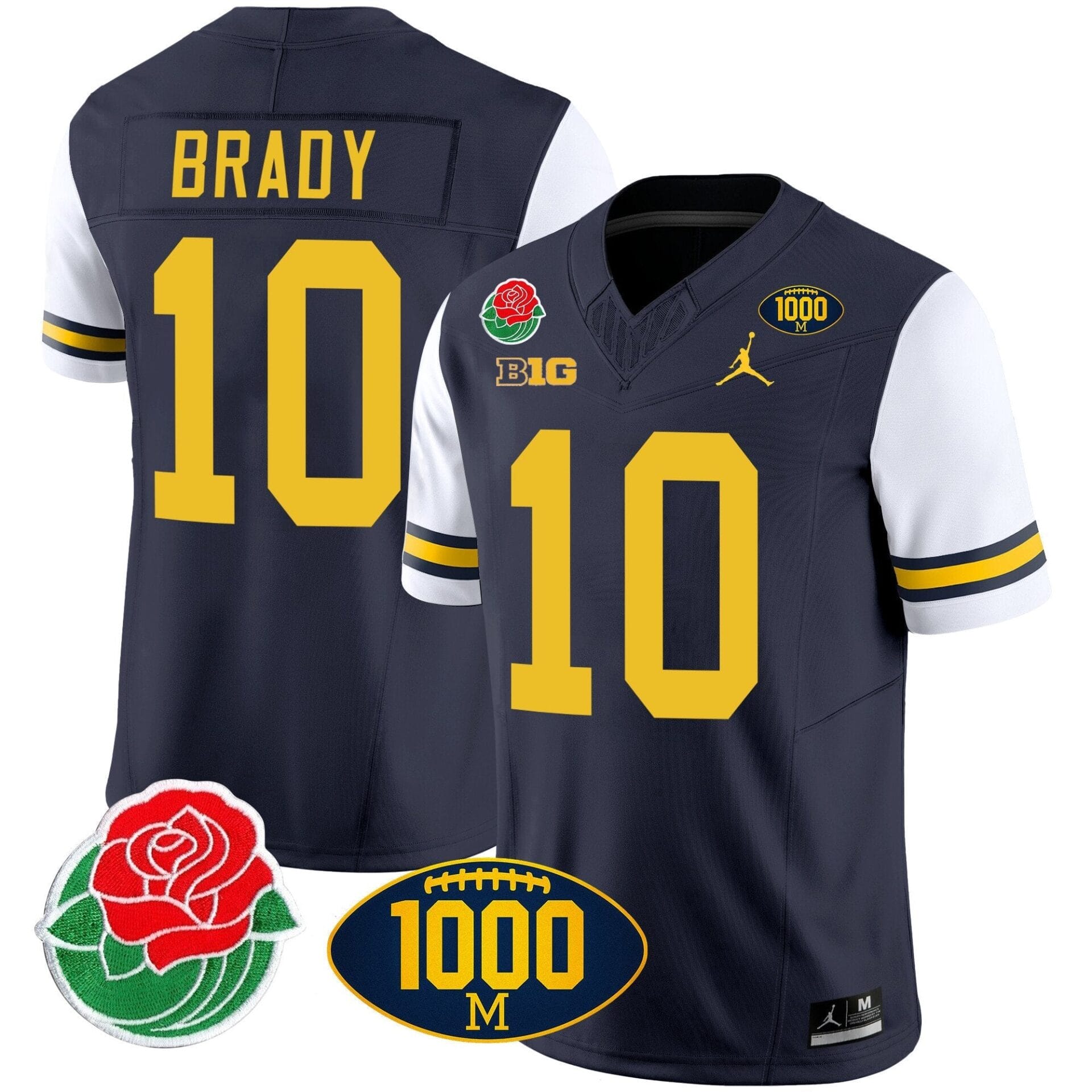 Michigan Wolverines Rose Bowl & 1000 Wins Patch Vapor Jersey - All Stitched - Image 35