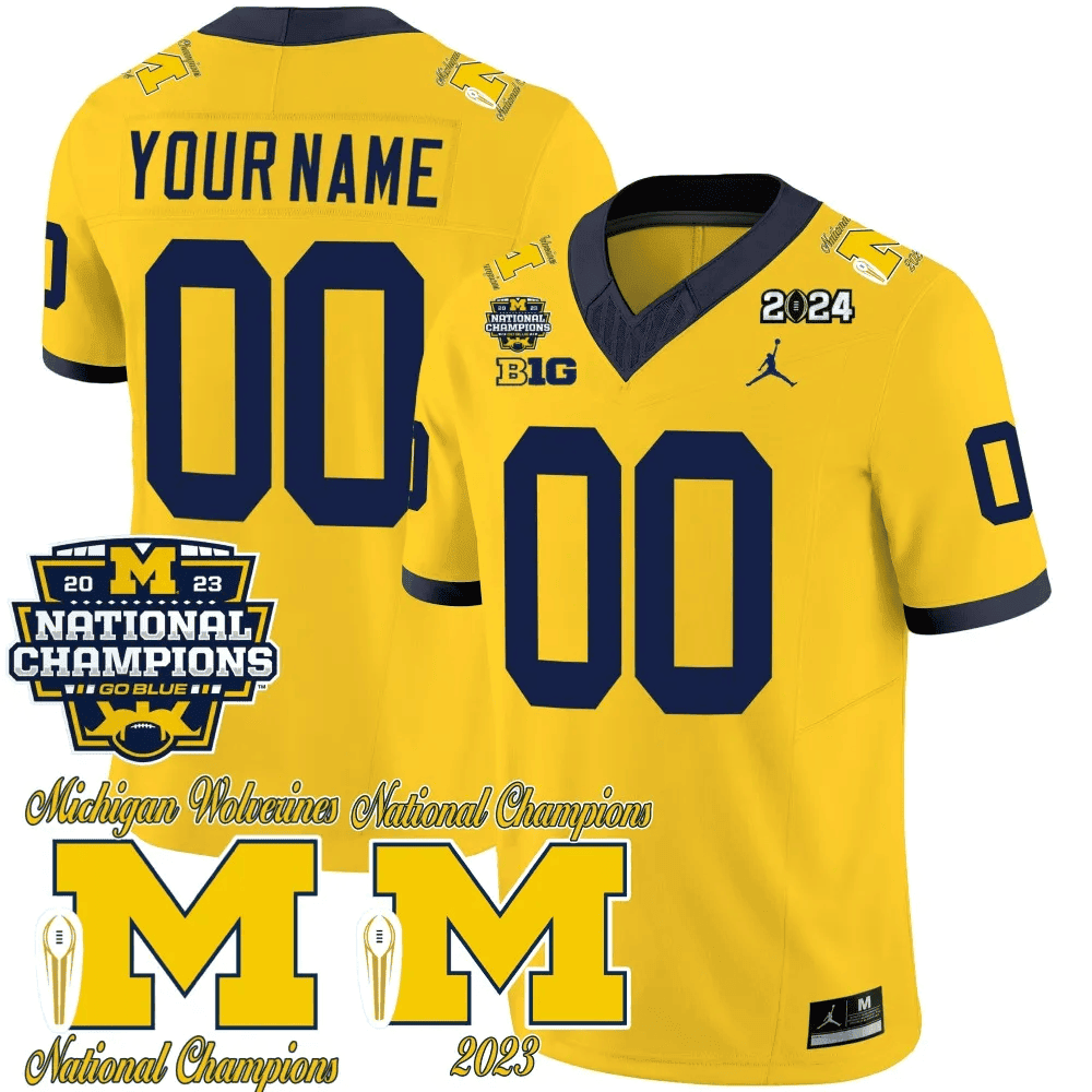 Michigan Wolverines CFP 2023 National Champions Patch Vapor Custom Jersey - All Stitched - Image 3