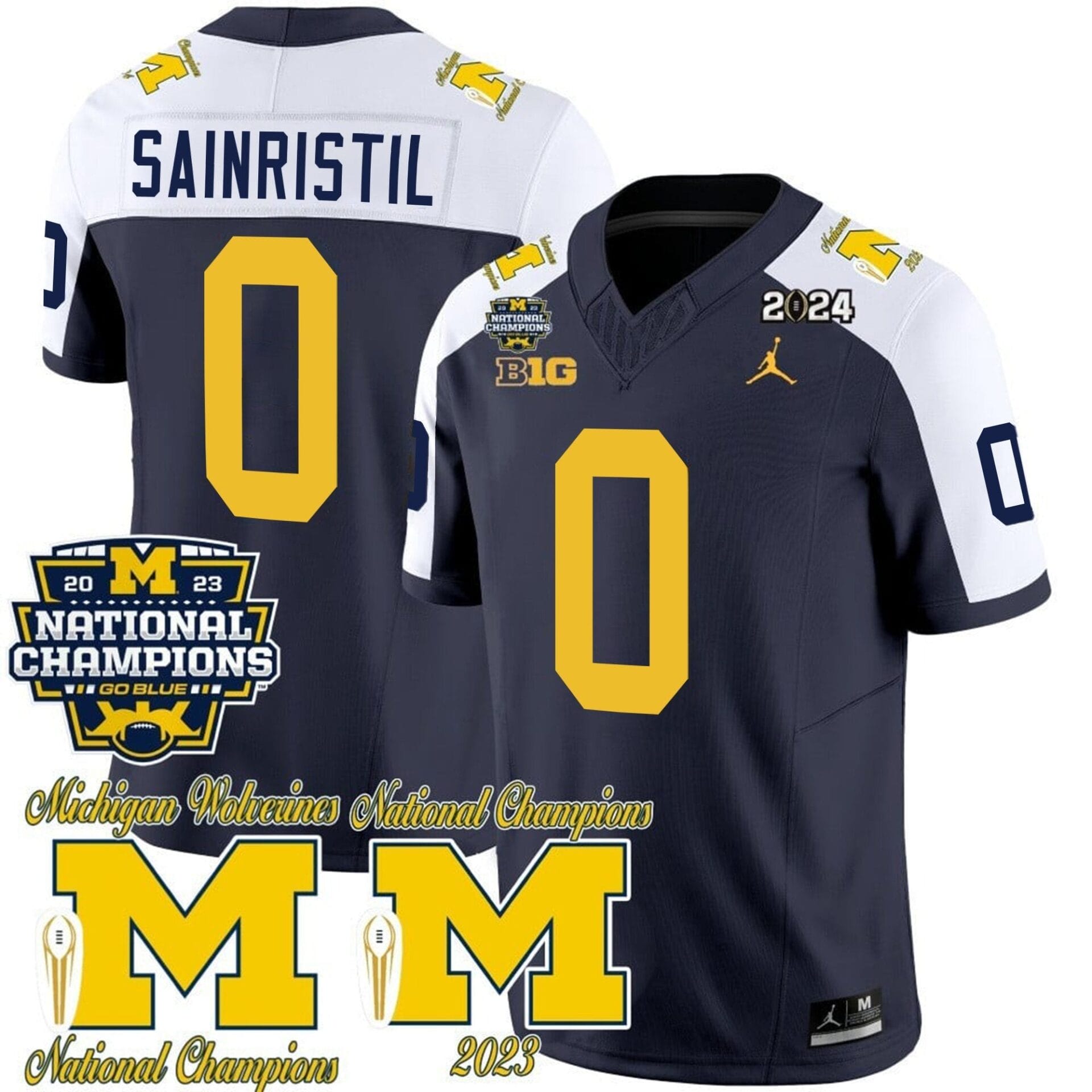 Michigan Wolverines CFP 2023 National Champions Patch Vapor Jersey - All Stitched - Image 6