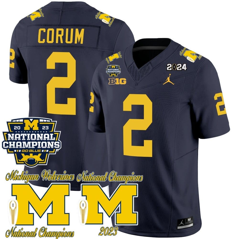 Michigan Wolverines CFP 2023 National Champions Patch Vapor Jersey - All Stitched - Image 8