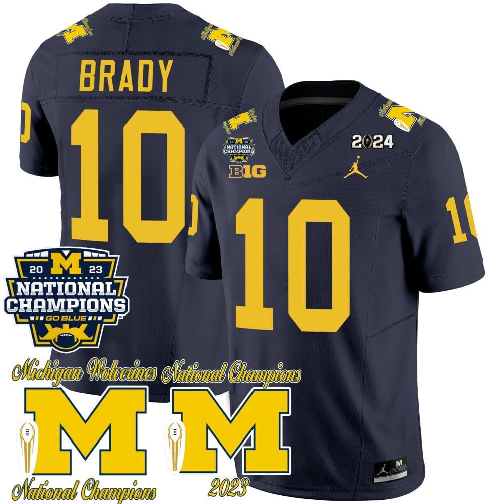 Michigan Wolverines CFP 2023 National Champions Patch Vapor Jersey - All Stitched - Image 11