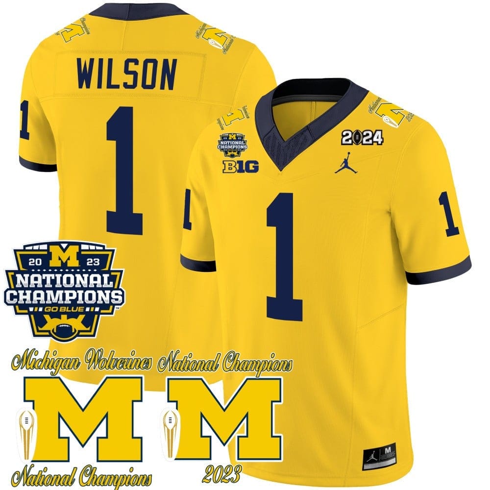 Michigan Wolverines CFP 2023 National Champions Patch Vapor Jersey - All Stitched - Image 15