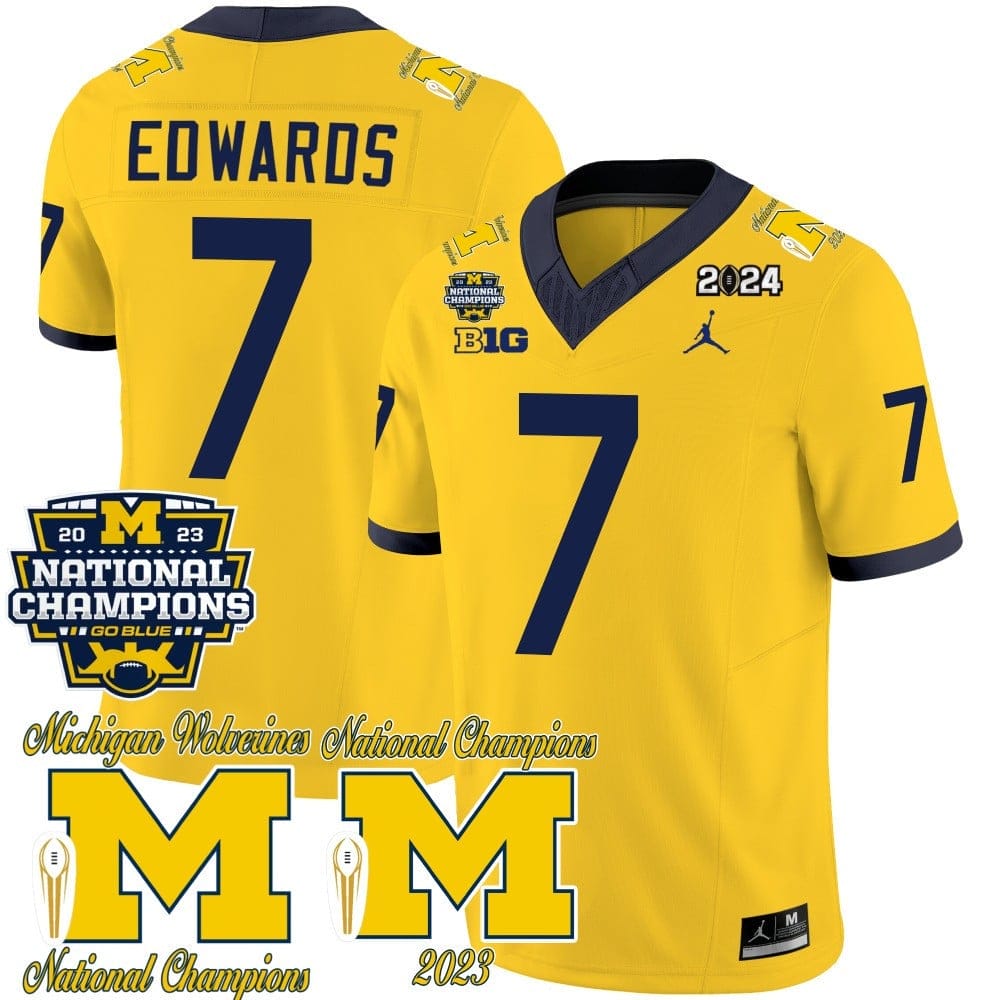 Michigan Wolverines CFP 2023 National Champions Patch Vapor Jersey - All Stitched - Image 16