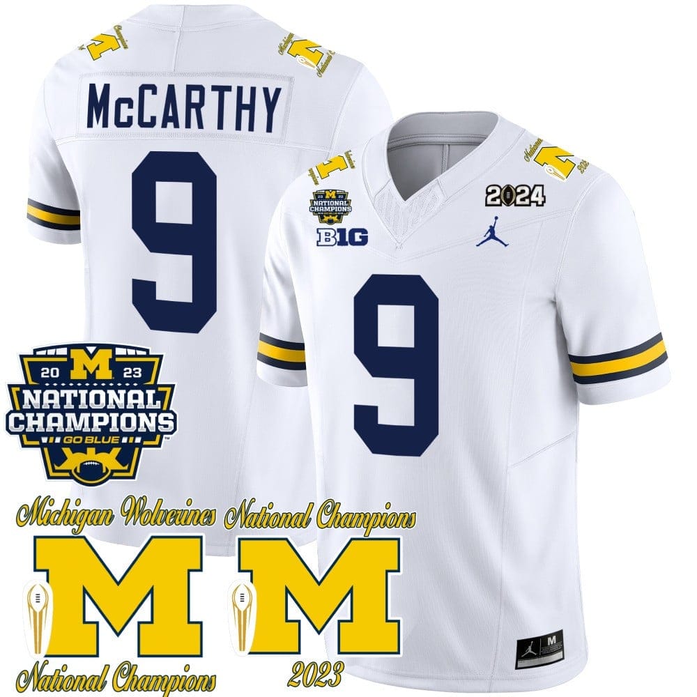 Michigan Wolverines CFP 2023 National Champions Patch Vapor Jersey - All Stitched - Image 19