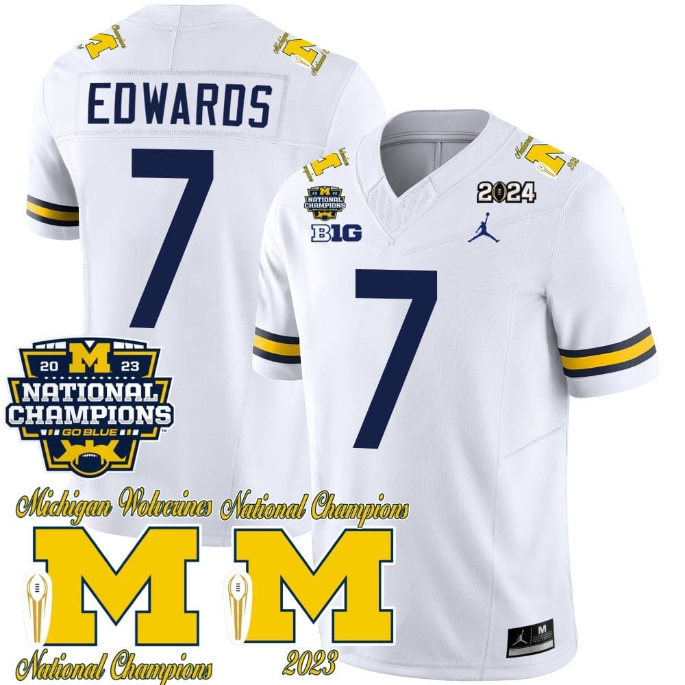 Michigan Wolverines CFP 2023 National Champions Patch Vapor Jersey - All Stitched - Image 22