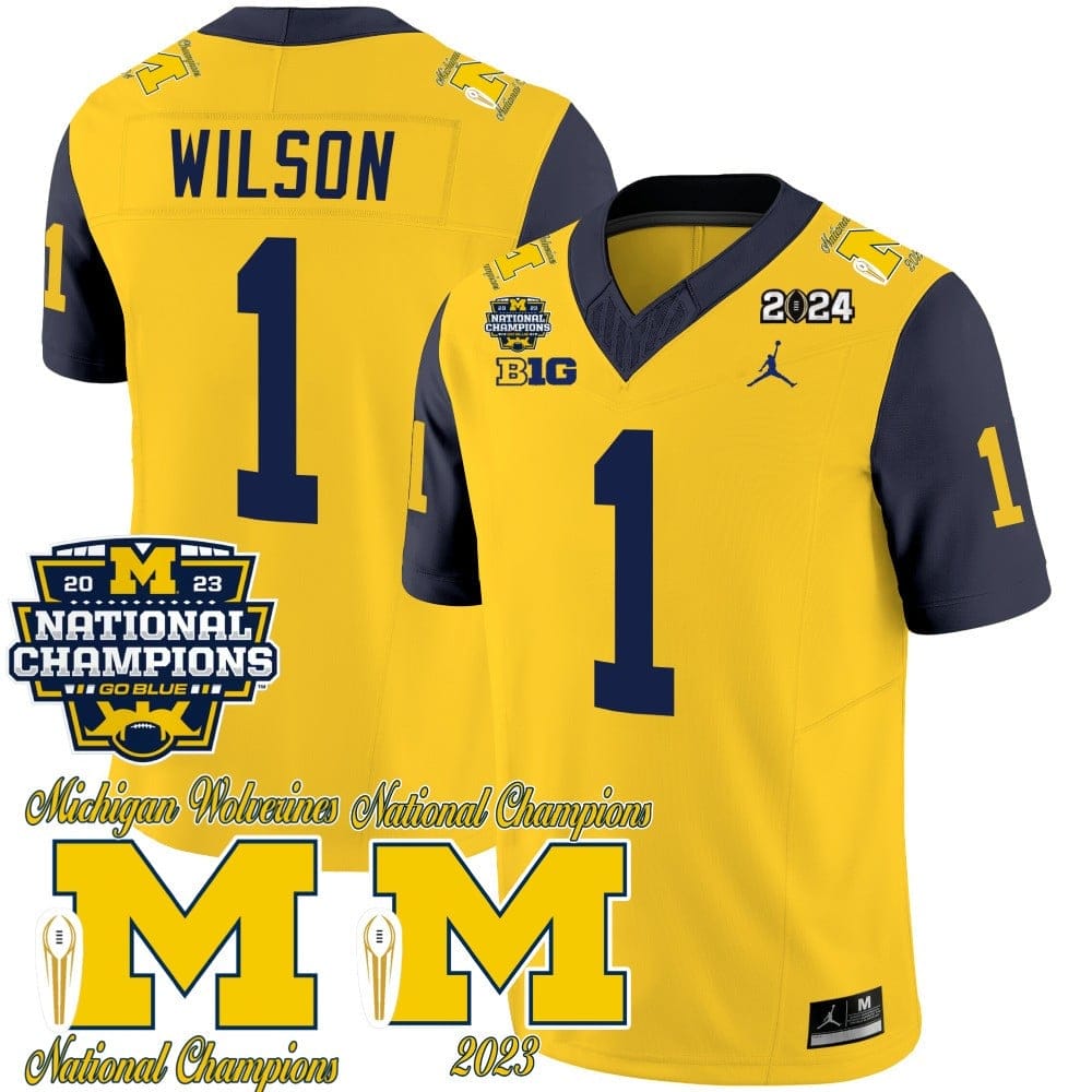 Michigan Wolverines CFP 2023 National Champions Patch Vapor Jersey - All Stitched - Image 27