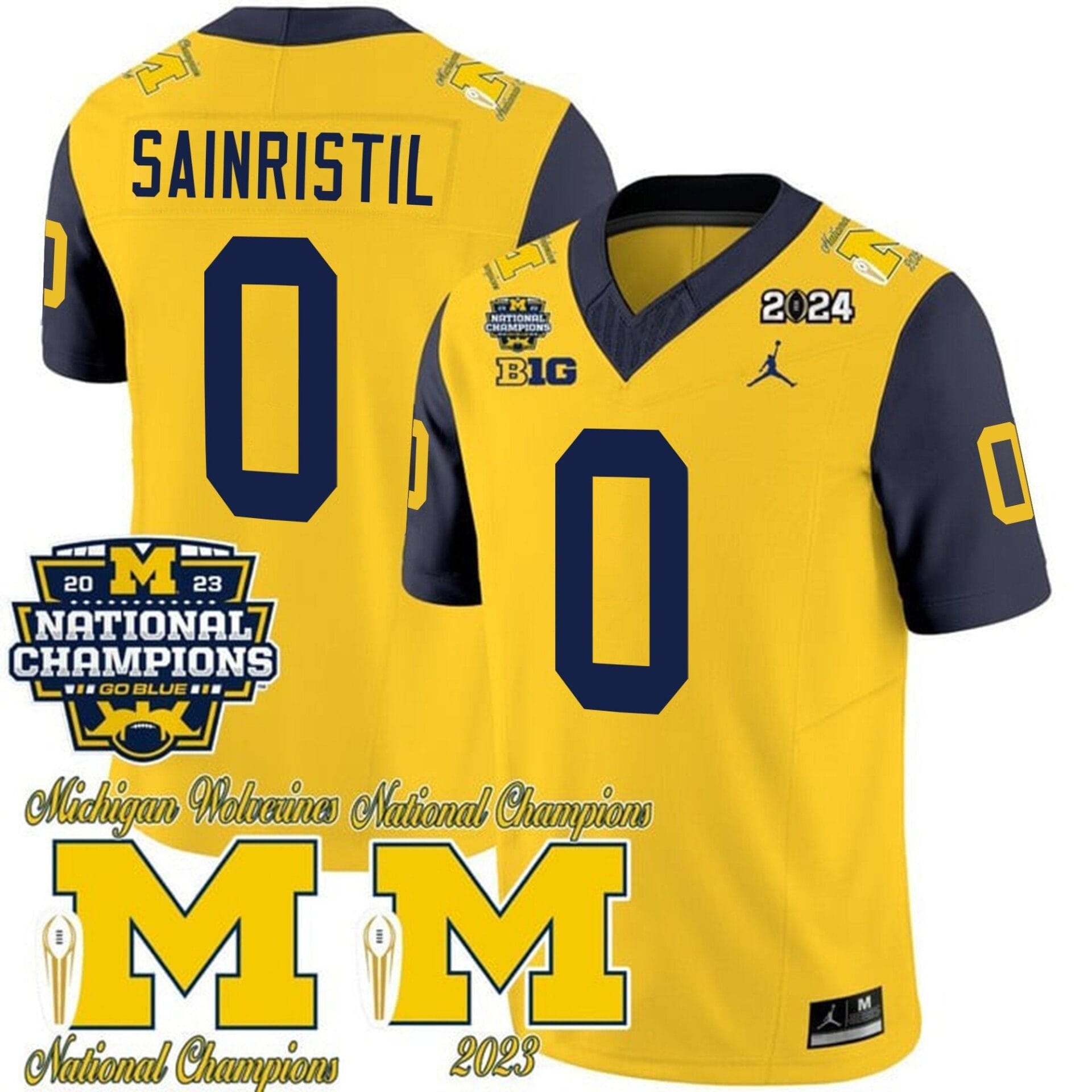 Michigan Wolverines CFP 2023 National Champions Patch Vapor Jersey - All Stitched - Image 30