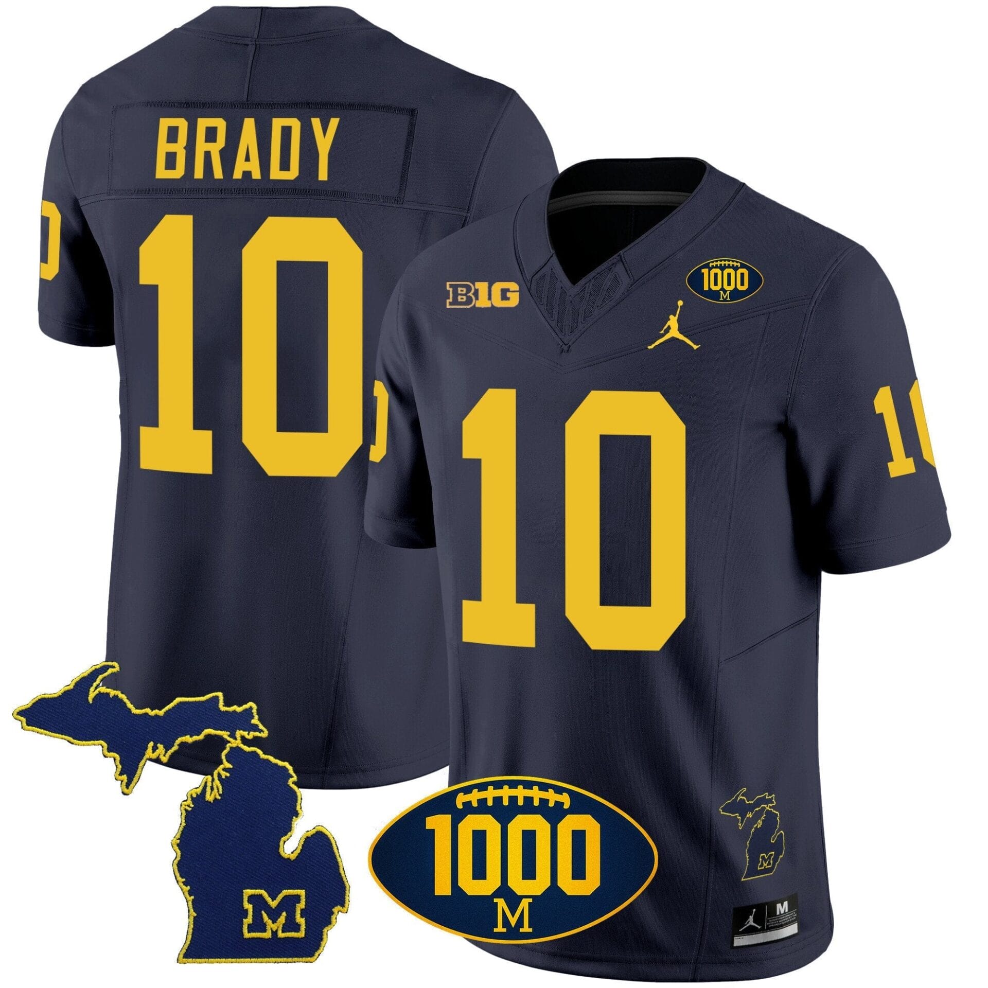 Michigan Wolverines 1000 Wins Patch Vapor Jersey V3 - All Stitched - Image 11