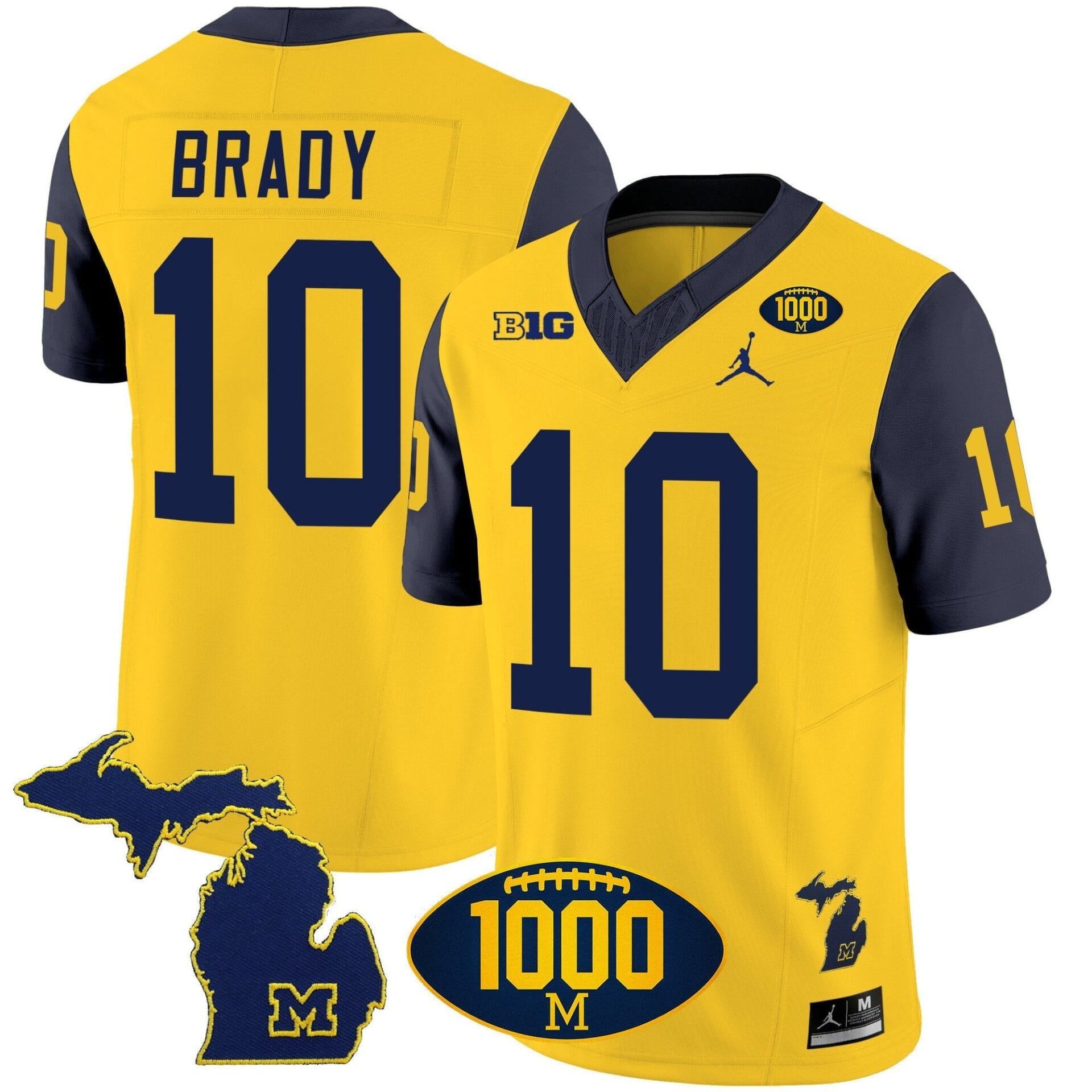 Michigan Wolverines 1000 Wins Patch Vapor Jersey V3 - All Stitched - Image 29