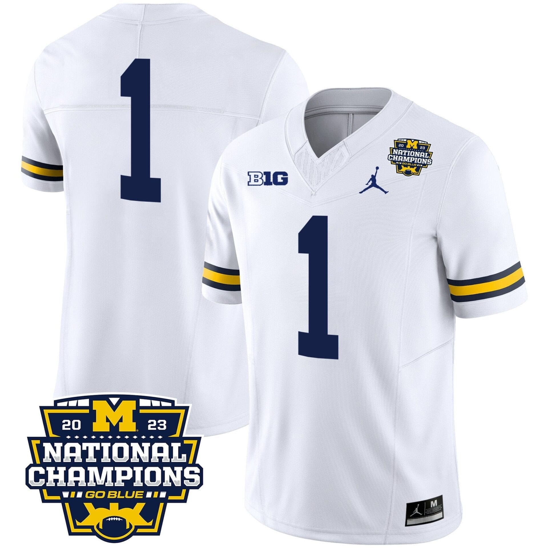 Michigan Wolverines 2023 National Champions Patch Vapor Jersey V2 - All Stitched - Image 28