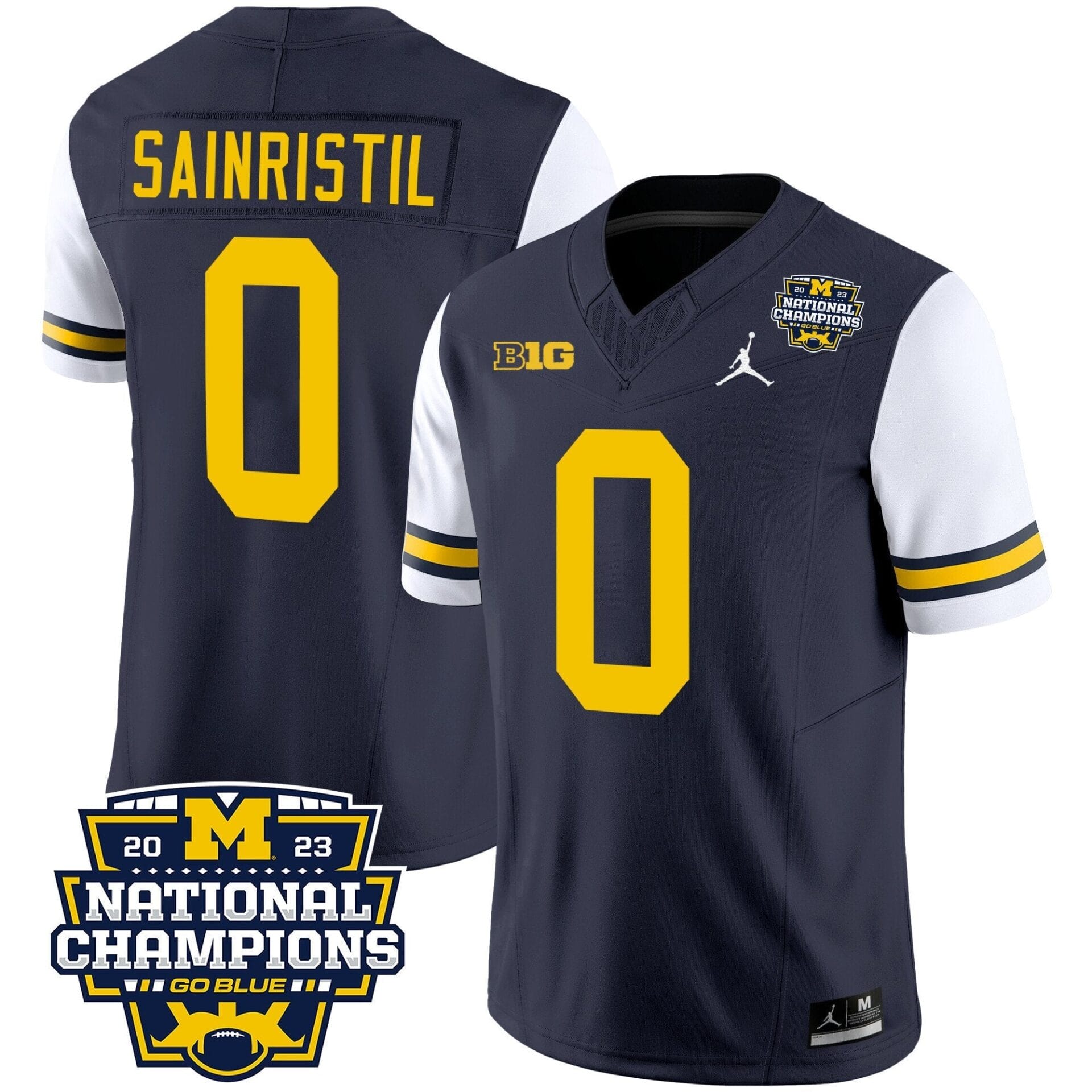 Michigan Wolverines 2023 National Champions Patch Vapor Jersey V2 - All Stitched - Image 41