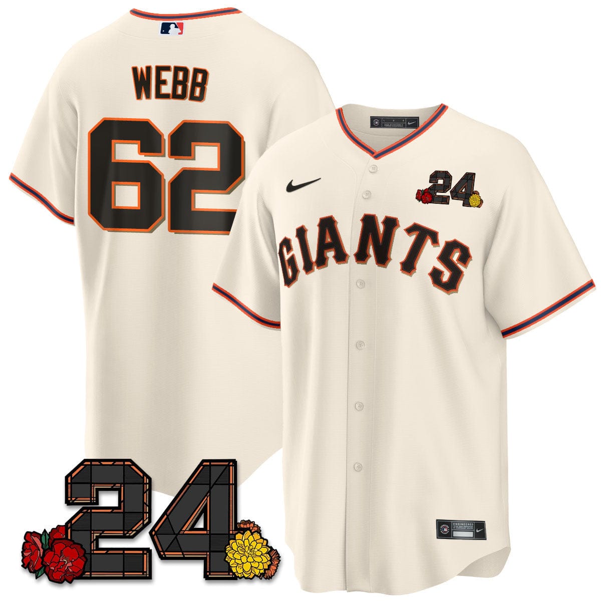 Giants 2024 Vapor Premier Limited Jersey - Willie Mays Patch - Image 51