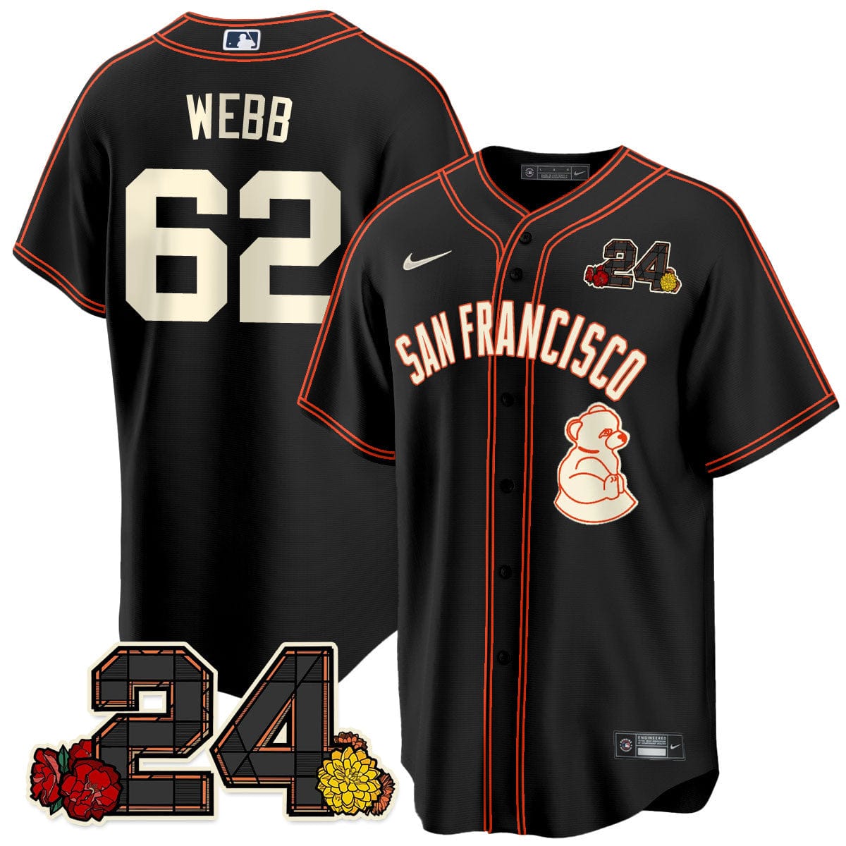 Giants 2024 Vapor Premier Limited Jersey - Willie Mays Patch - Image 49