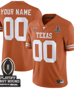 Custom Texas Longhorns Football 24/25 Jersey - CFP First Round Patch