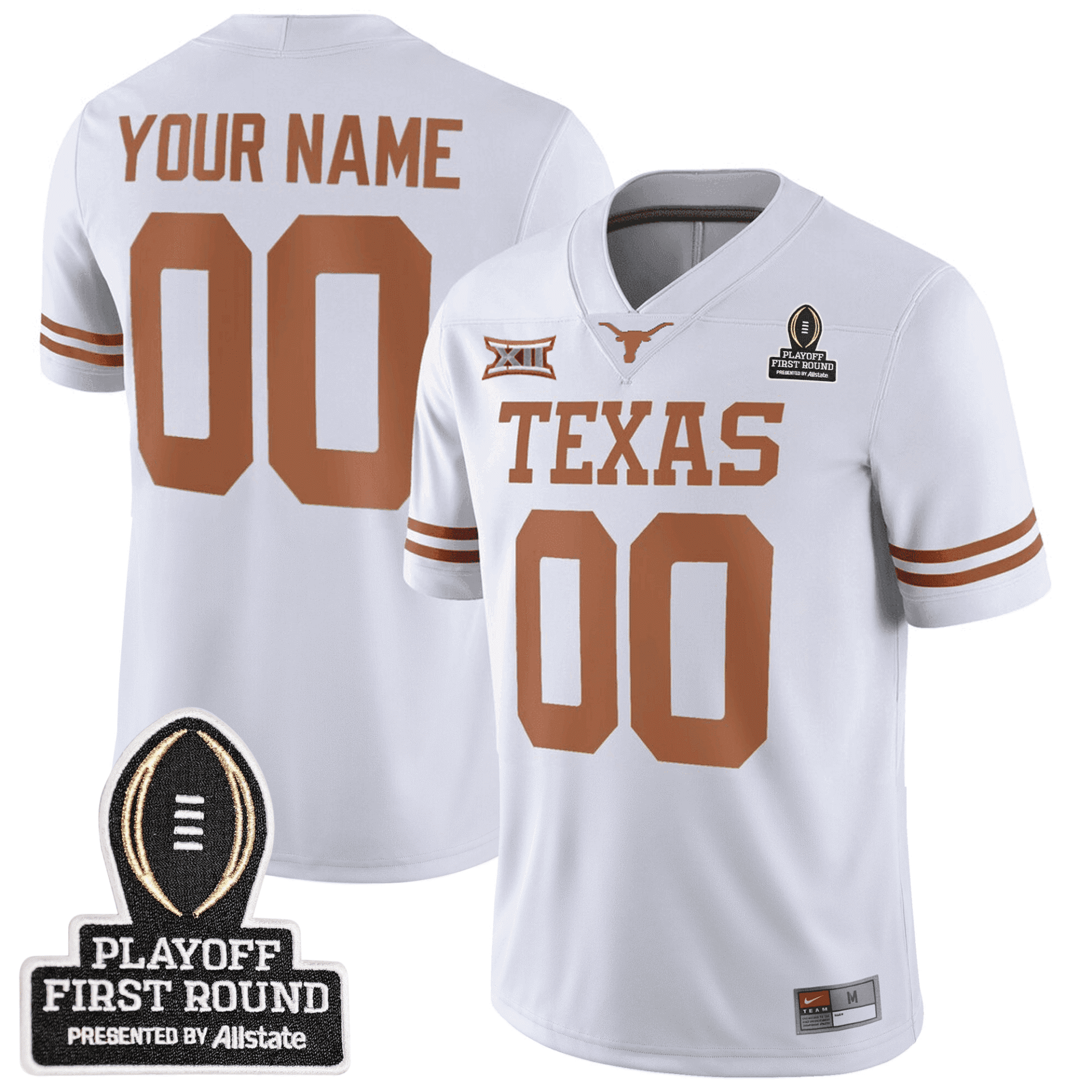 Custom Texas Longhorns Football 24/25 Jersey - CFP First Round Patch - Image 2