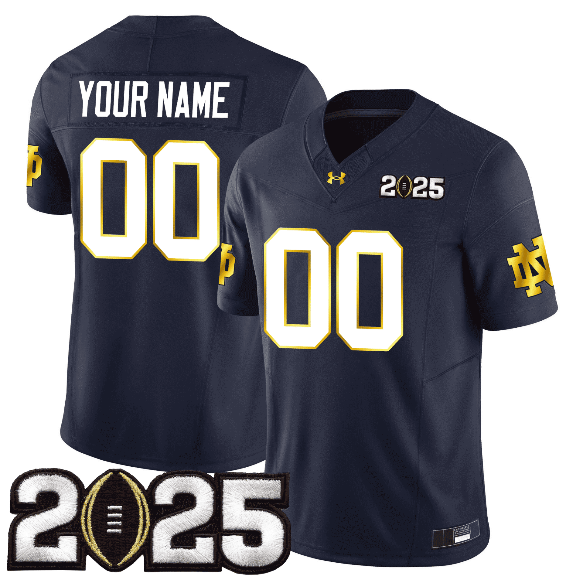 Custom Notre Dame Fighting Irish 24/25 Jersey - CFP Final Patch - All Stitched