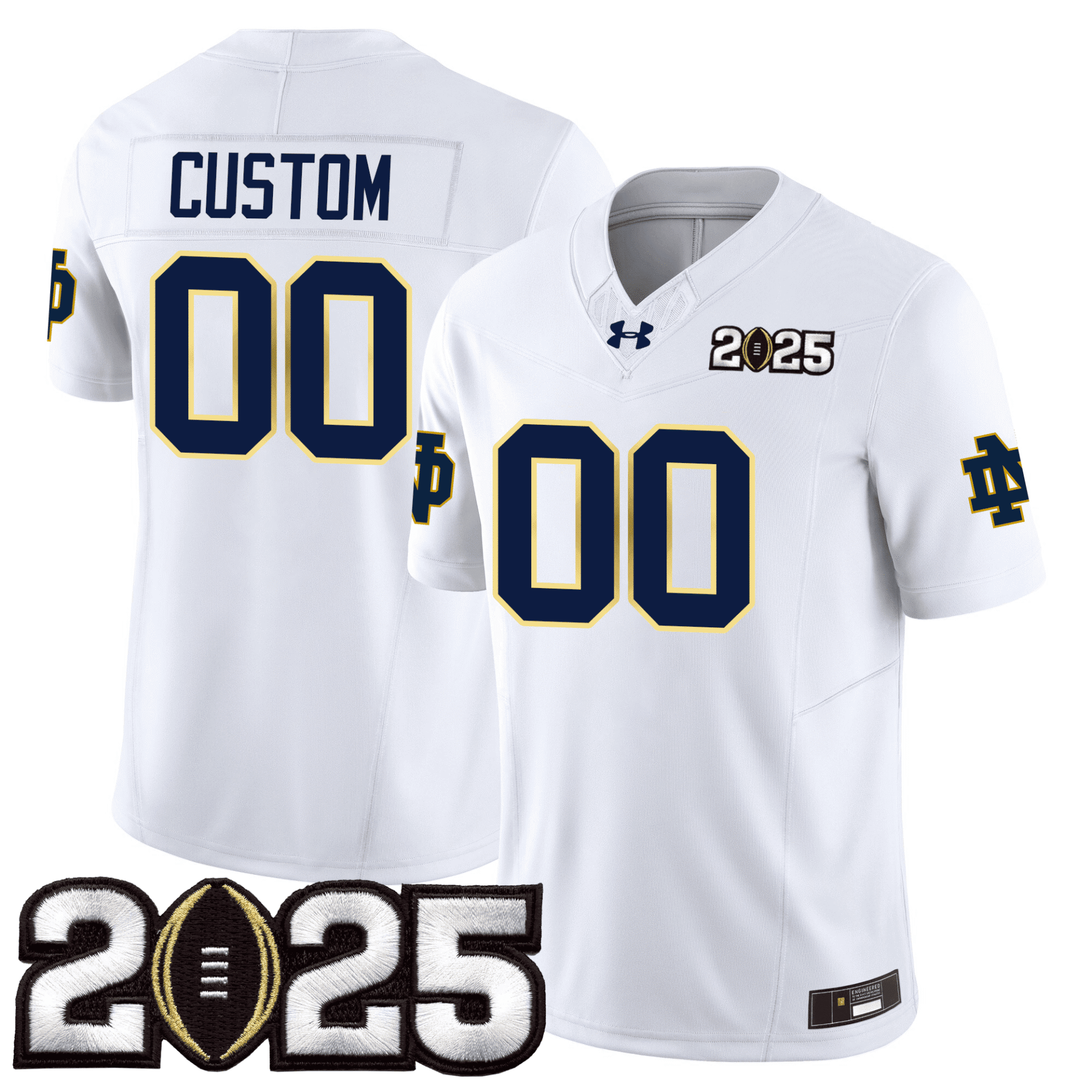 Custom Notre Dame Fighting Irish 24/25 Jersey - CFP Final Patch - All Stitched - Image 2