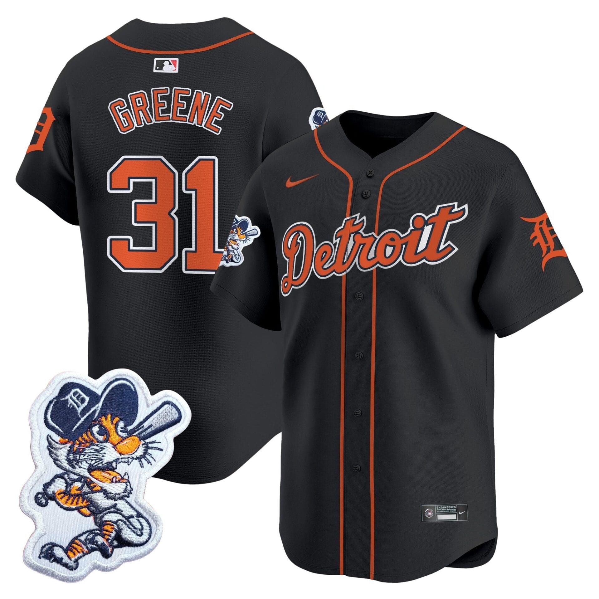 Detroit Tigers Paws Patch Vapor Premier Limited Jersey - All Stitched - Image 9
