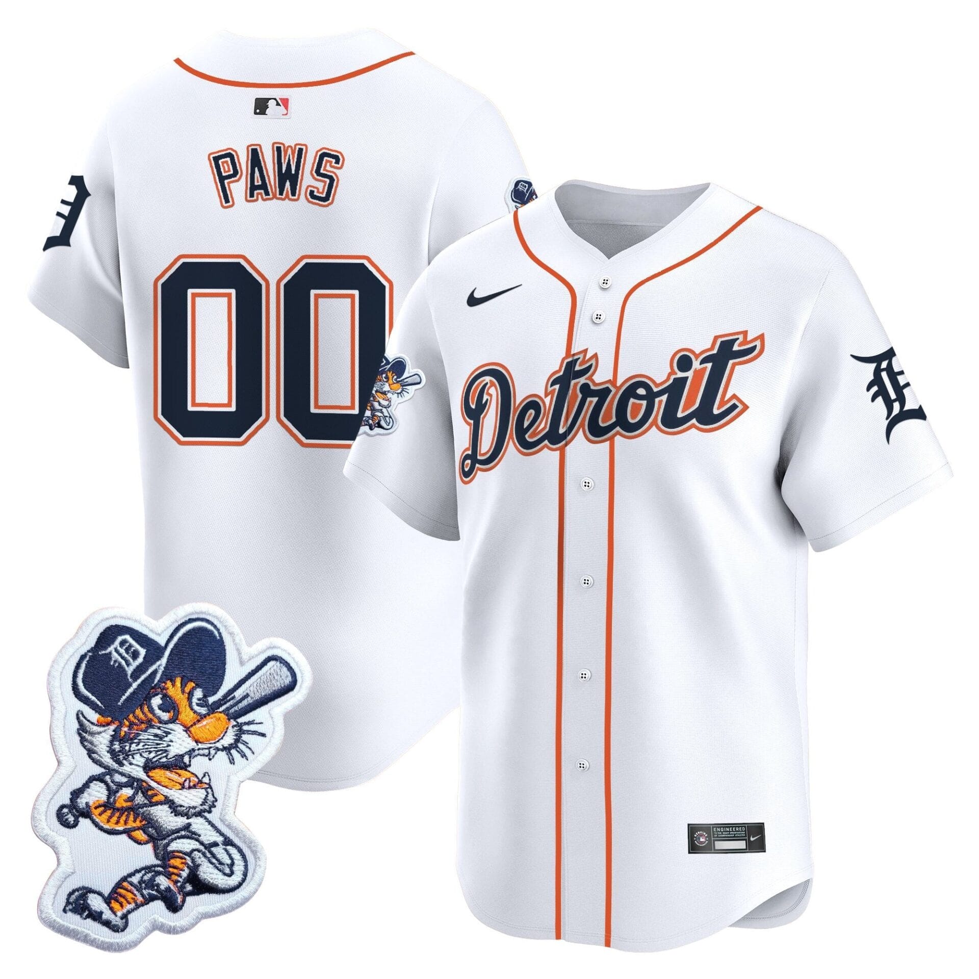 Detroit Tigers Paws Patch Vapor Premier Limited Jersey - All Stitched - Image 23