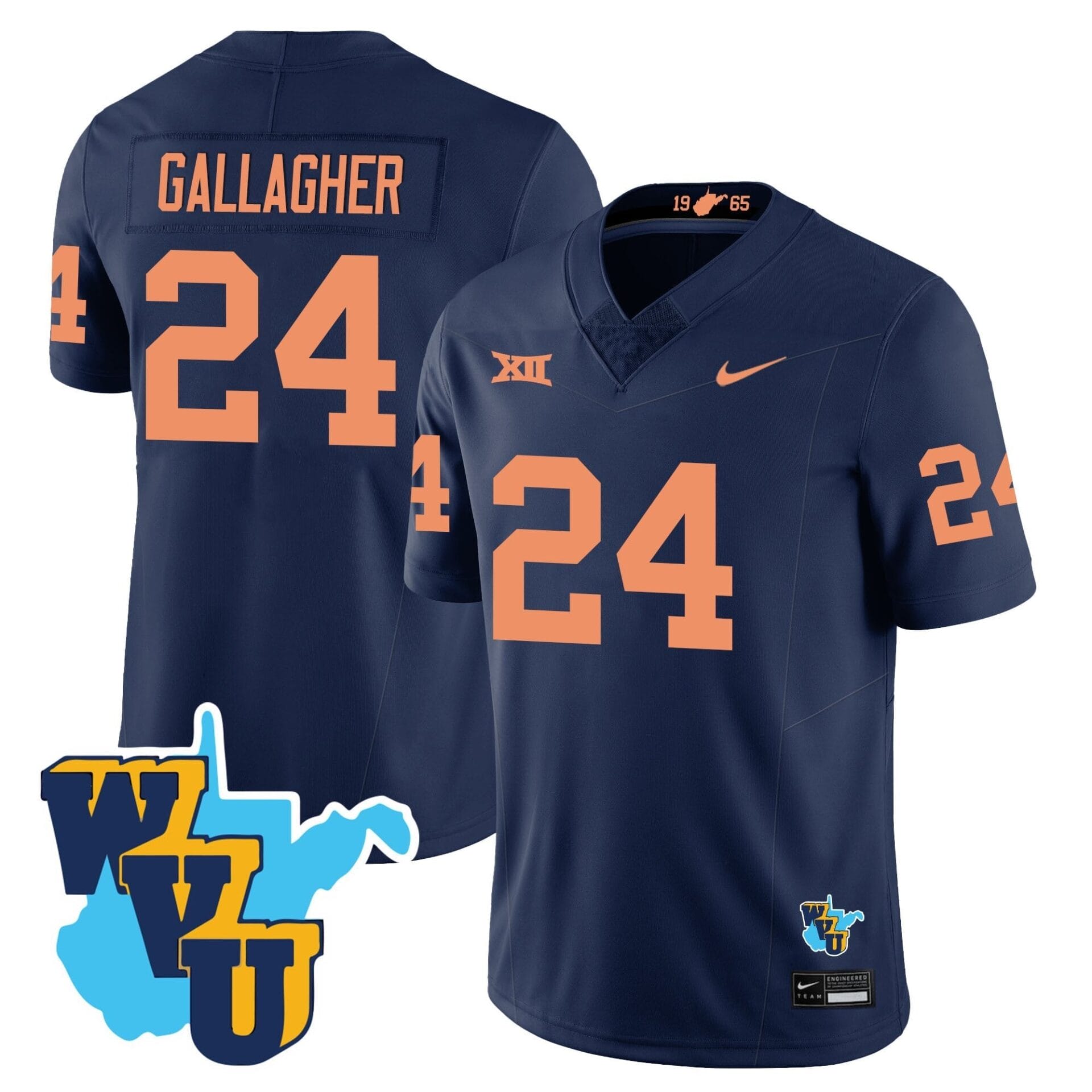 West Virginia Mountaineers 1965-2025 Throwback Jersey - All Stitched - Image 13