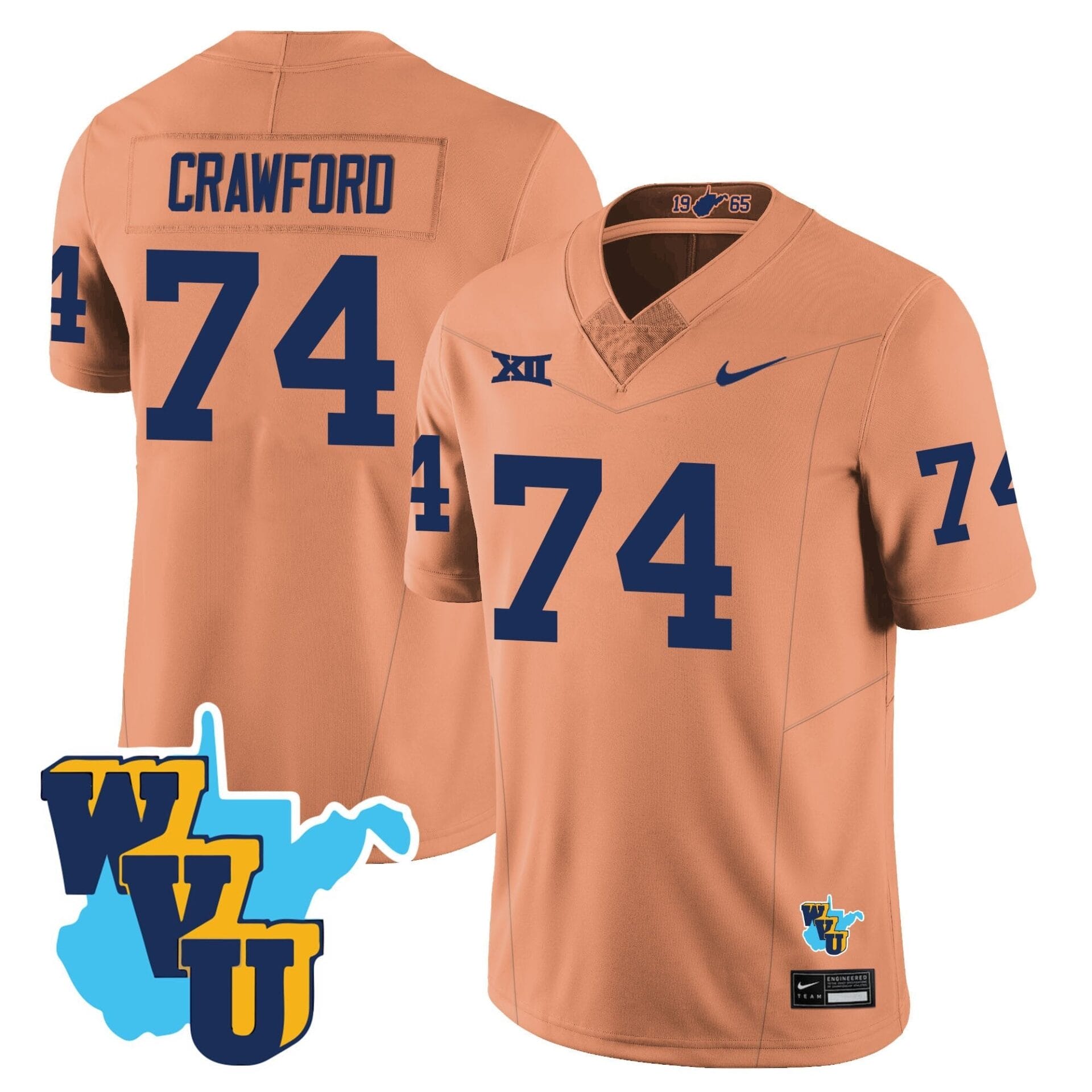 West Virginia Mountaineers 1965-2025 Throwback Jersey - All Stitched - Image 19