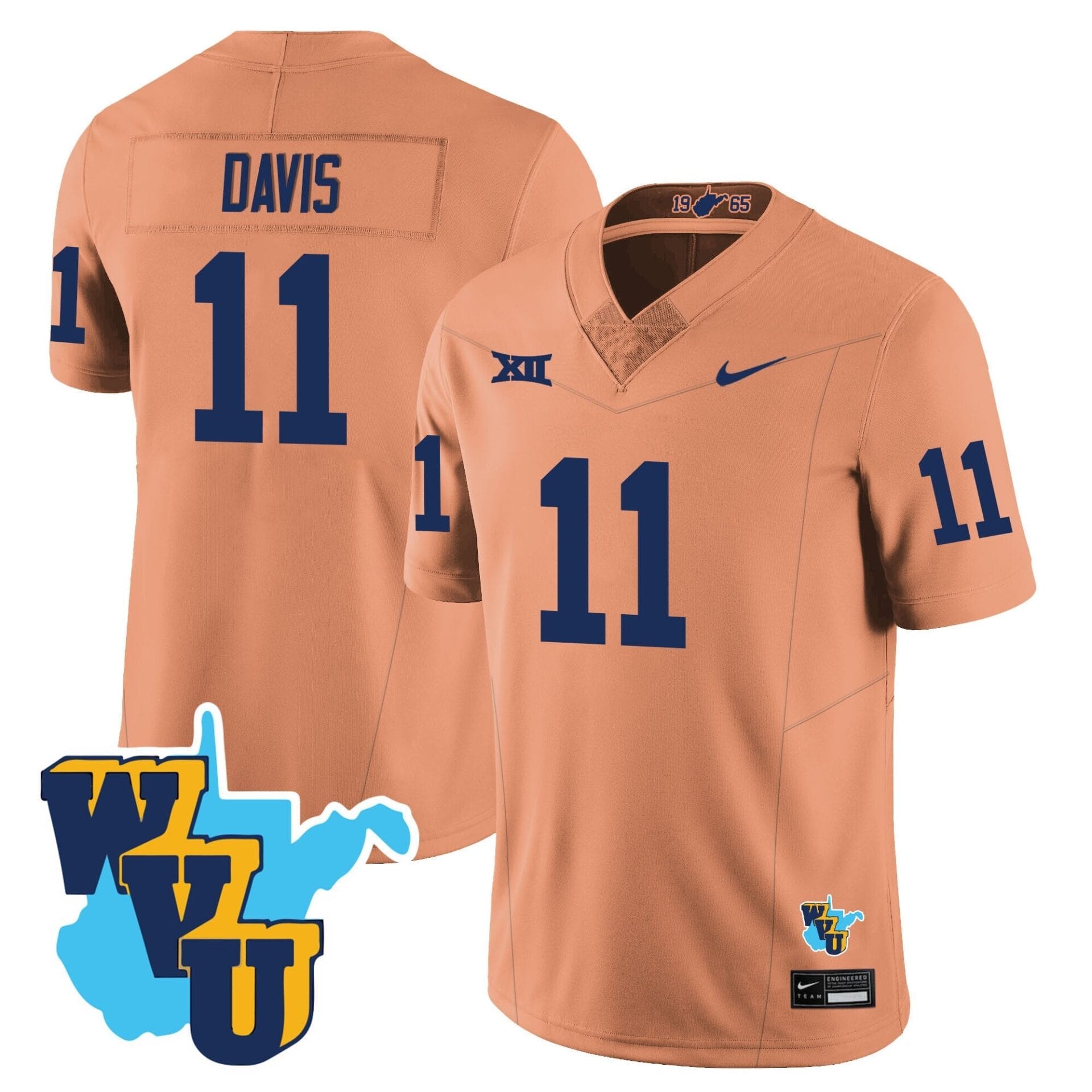 West Virginia Mountaineers 1965-2025 Throwback Jersey - All Stitched - Image 20