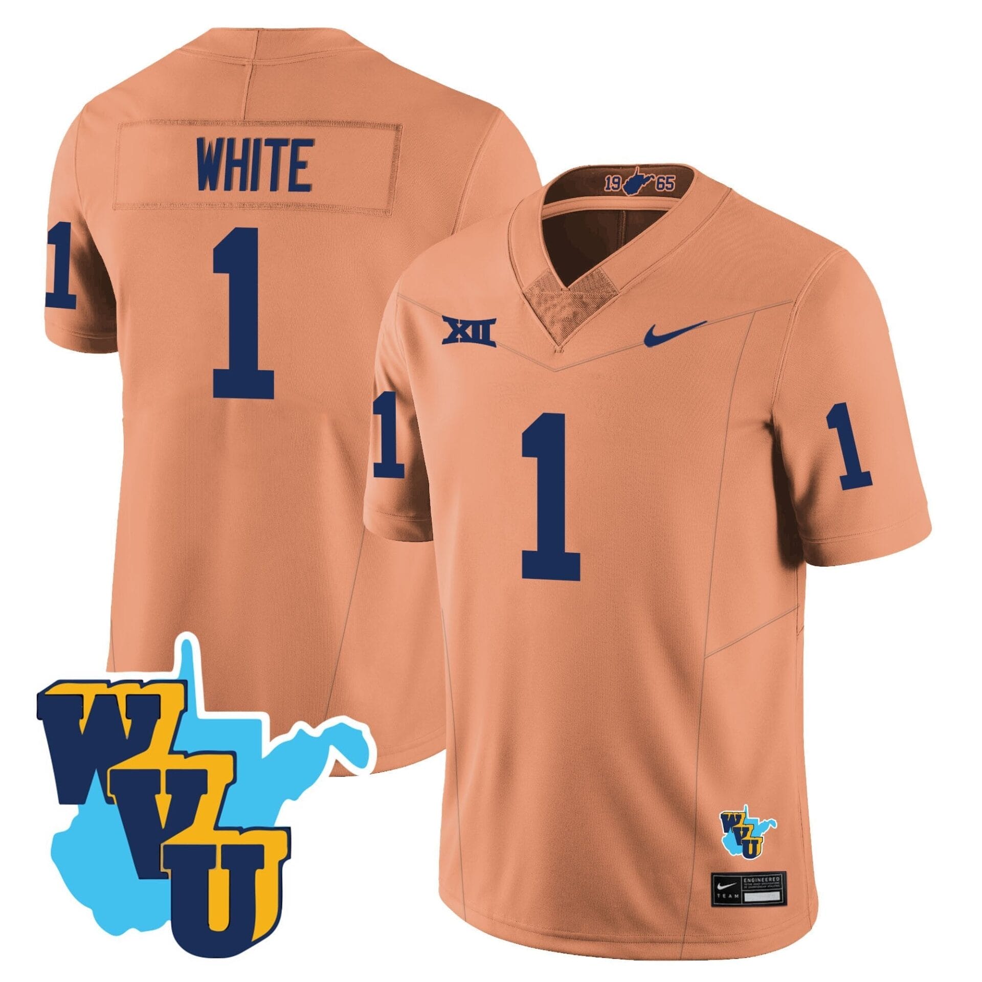 West Virginia Mountaineers 1965-2025 Throwback Jersey - All Stitched - Image 27