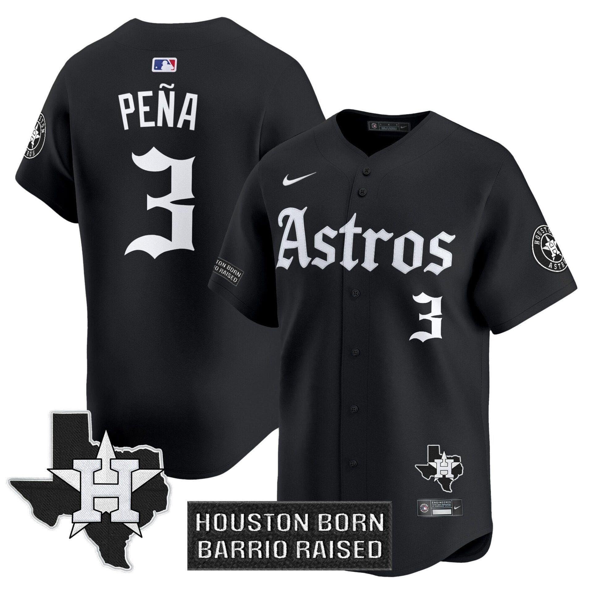 Houston Astros 'Gothic Edition' Vapor Premier Limited Jersey - All Stitched - Image 2